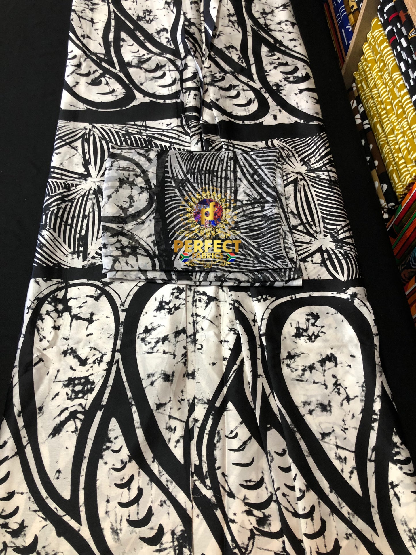 Black & White Adire Silk Set