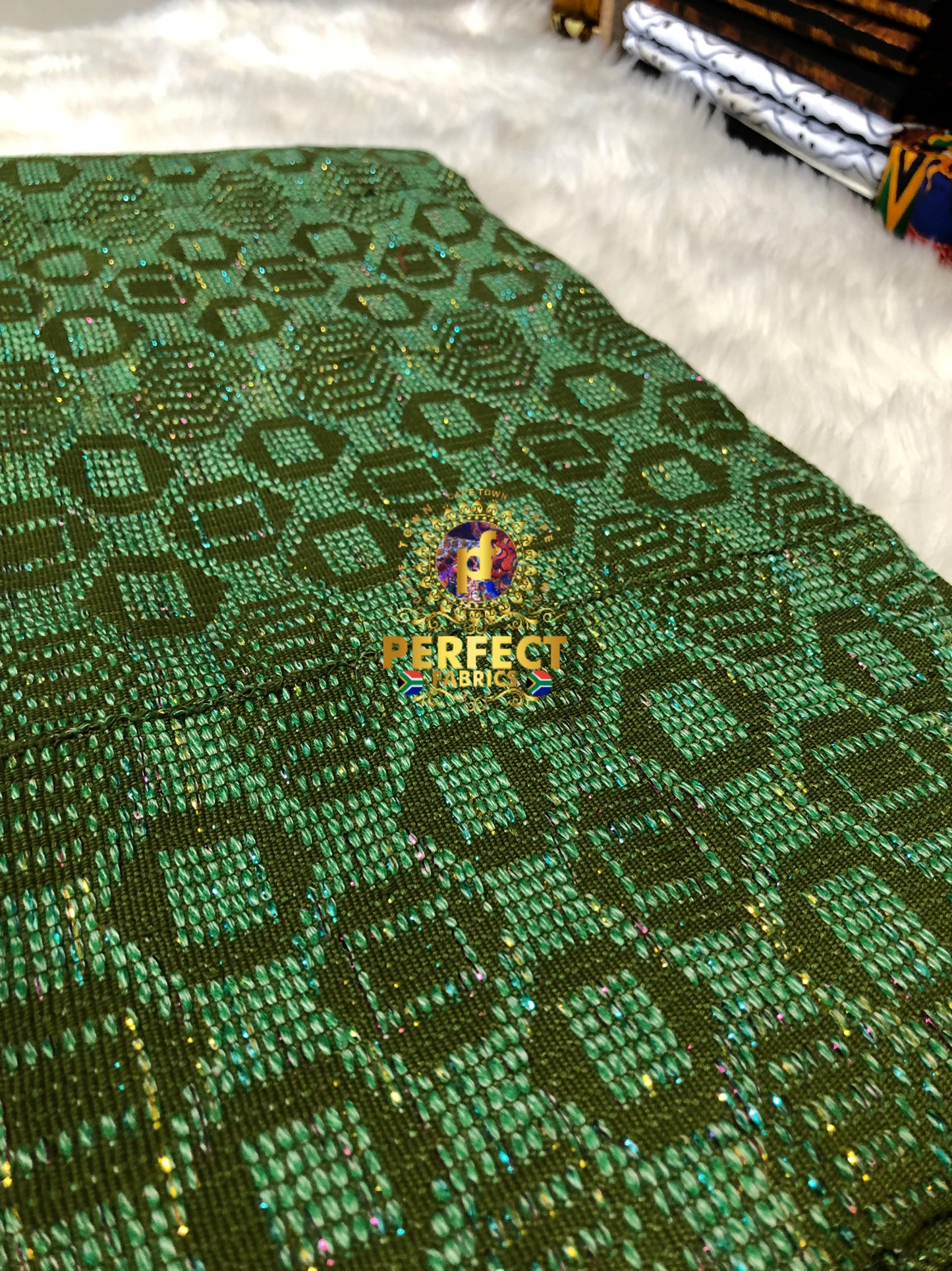 Sage Green & Mixed Shimmer Ashanti Kente