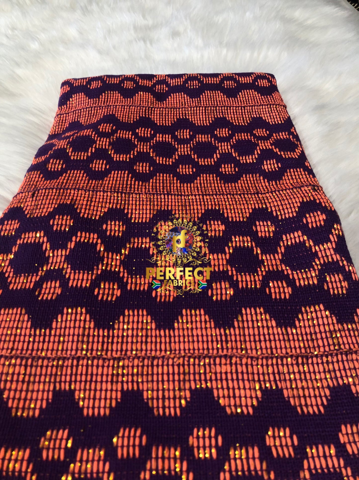 Peach & Purple Ashanti Kente