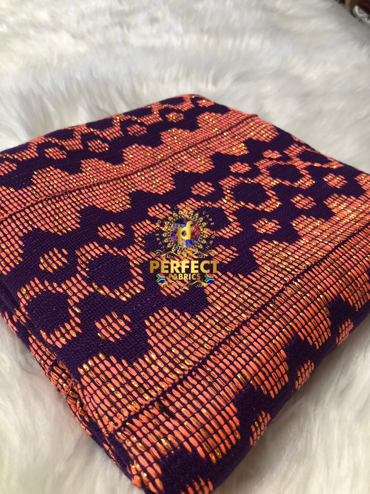 Peach & Purple Ashanti Kente