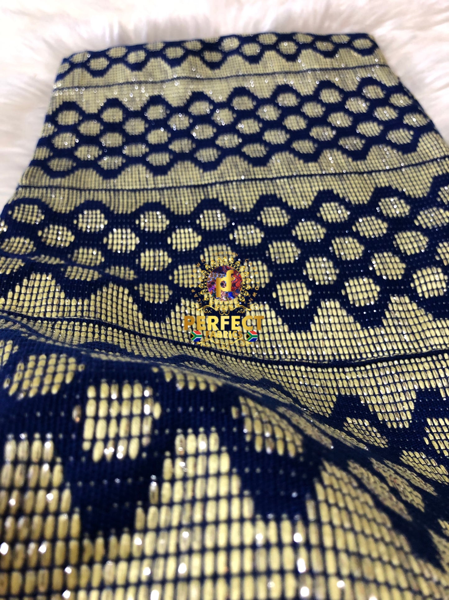 Blue & Cream Ashanti Kente