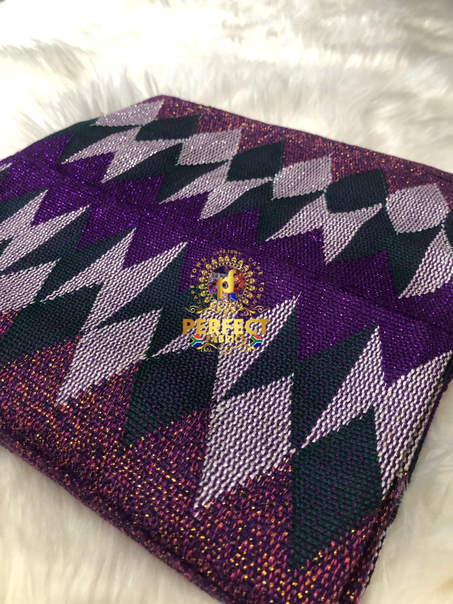Purple & Green Ashanti Kente
