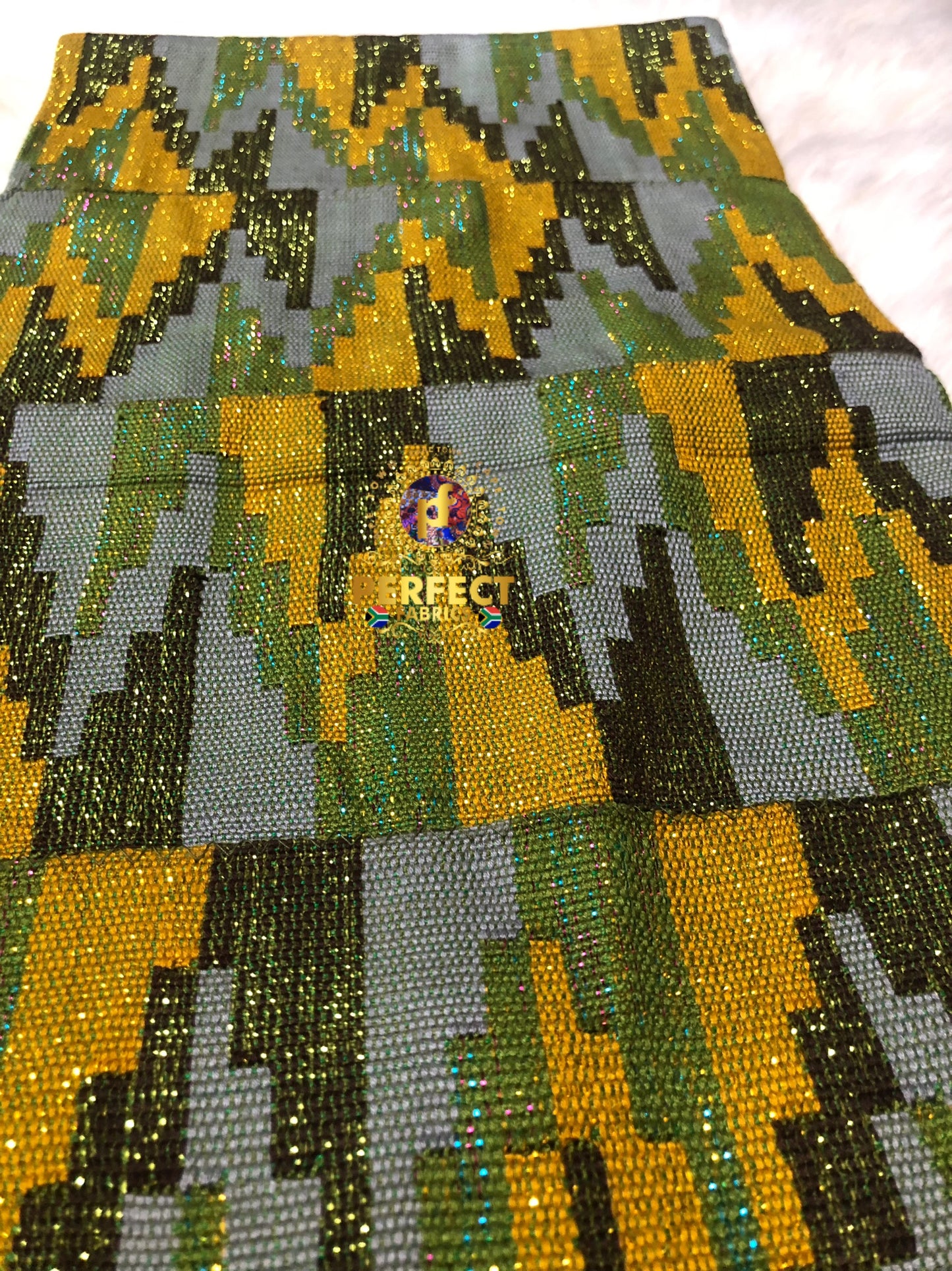 Green Tones & Gold Ashanti Kente