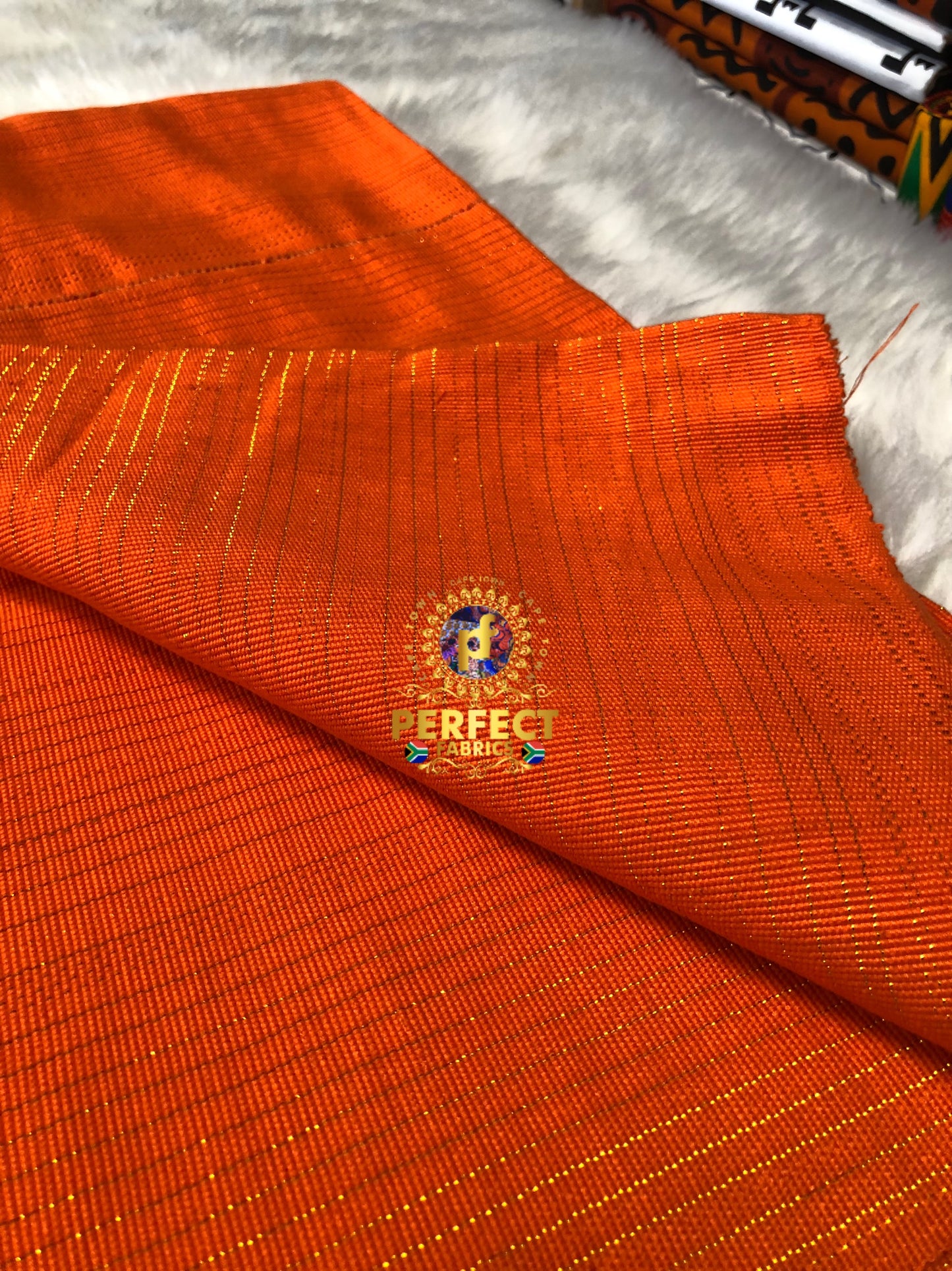 Fugu- Orange with Gold Shimmery Plain