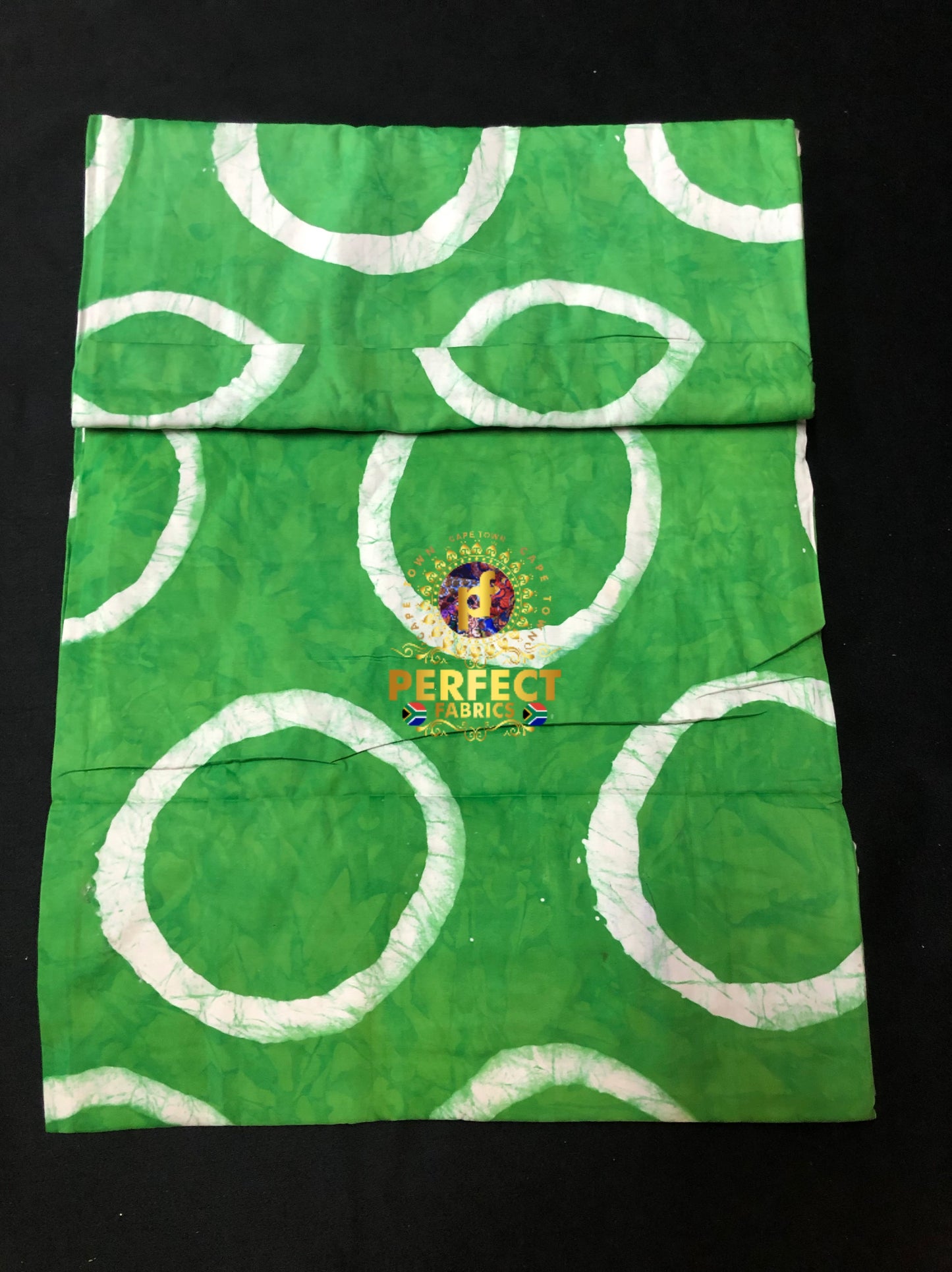 Green & White Cotton Adire