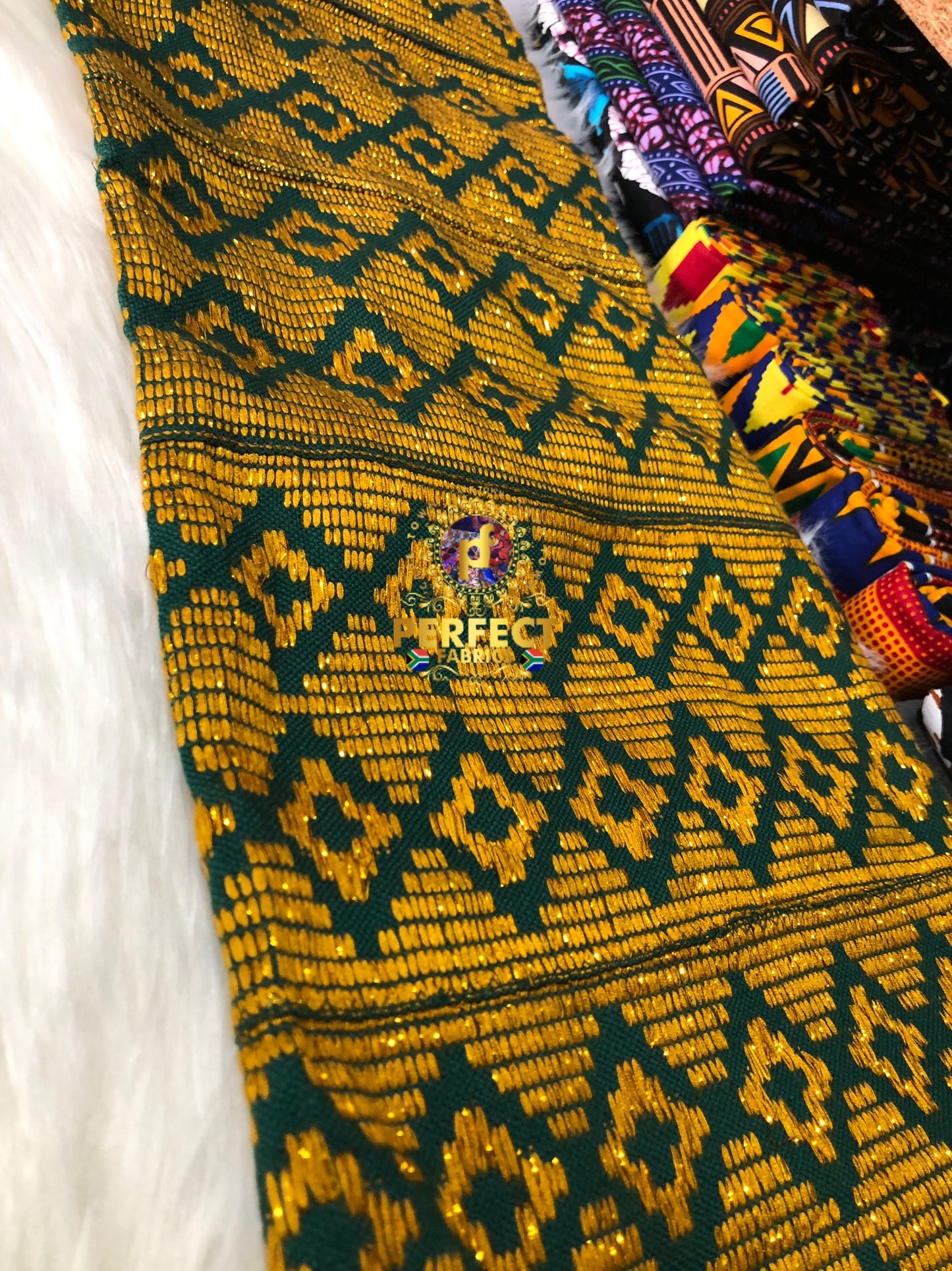 Green & Gold Ashanti Kente