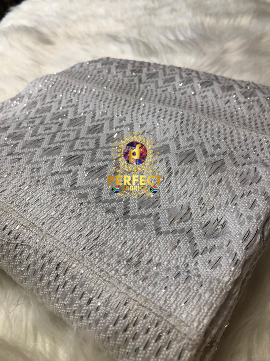 White & Silver  Ashanti  Kente