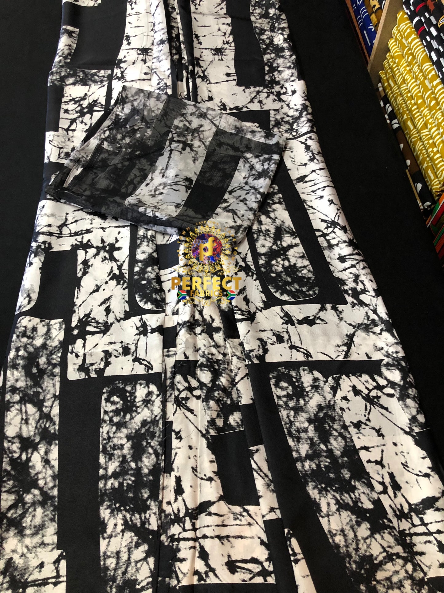 Black & White Adire Silk Set