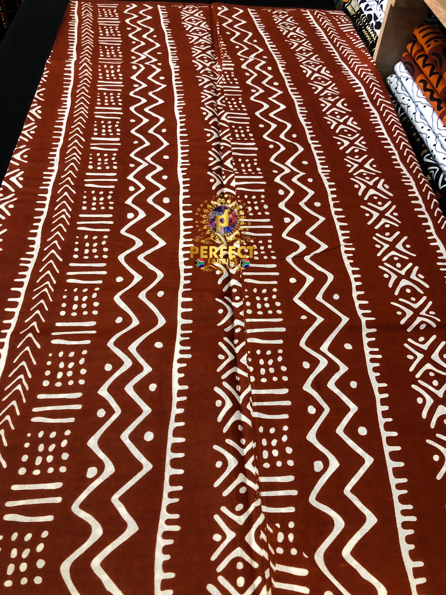 Burnt Orange & White Tribal