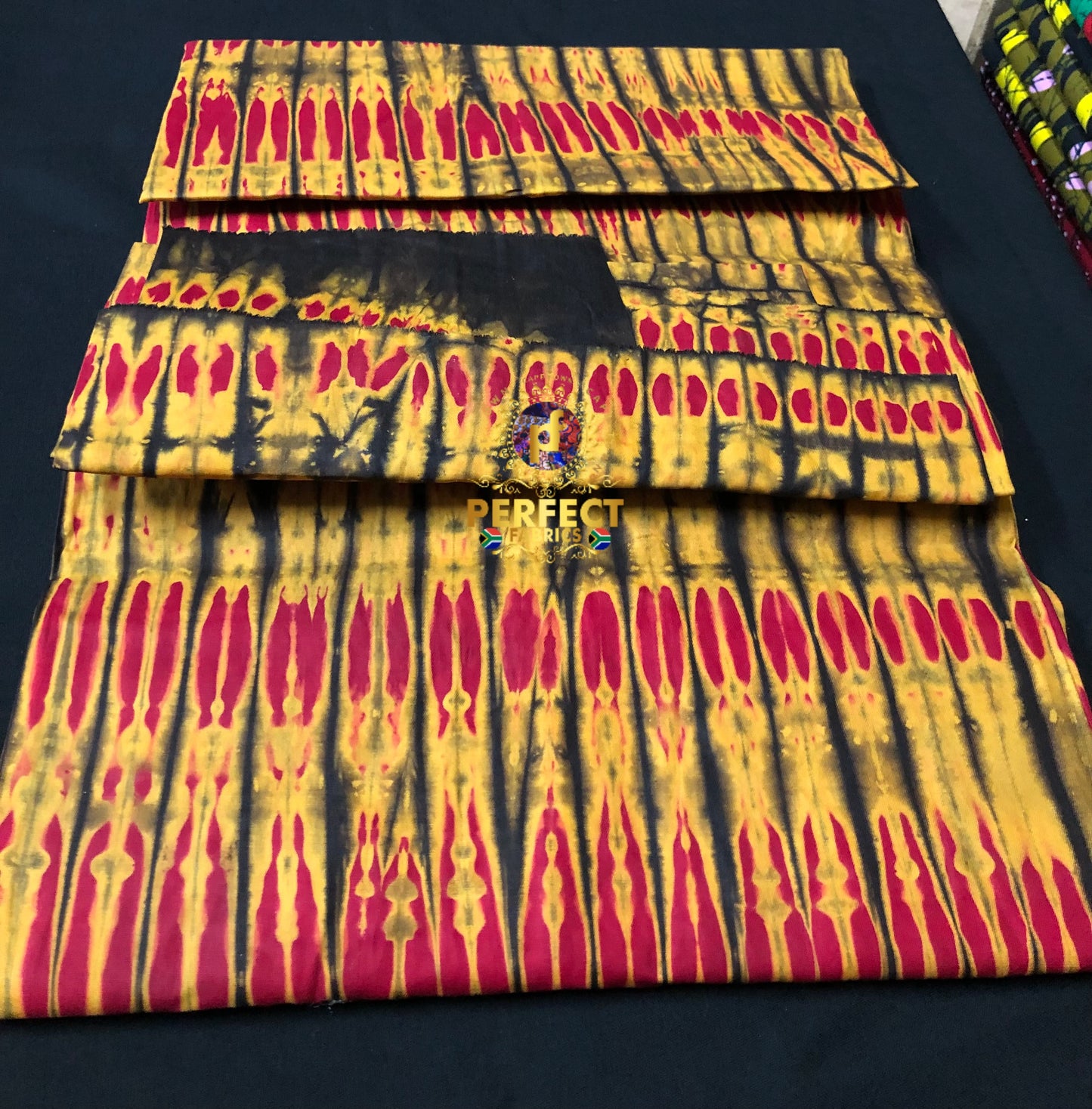 Mustard & Red Cotton Adire