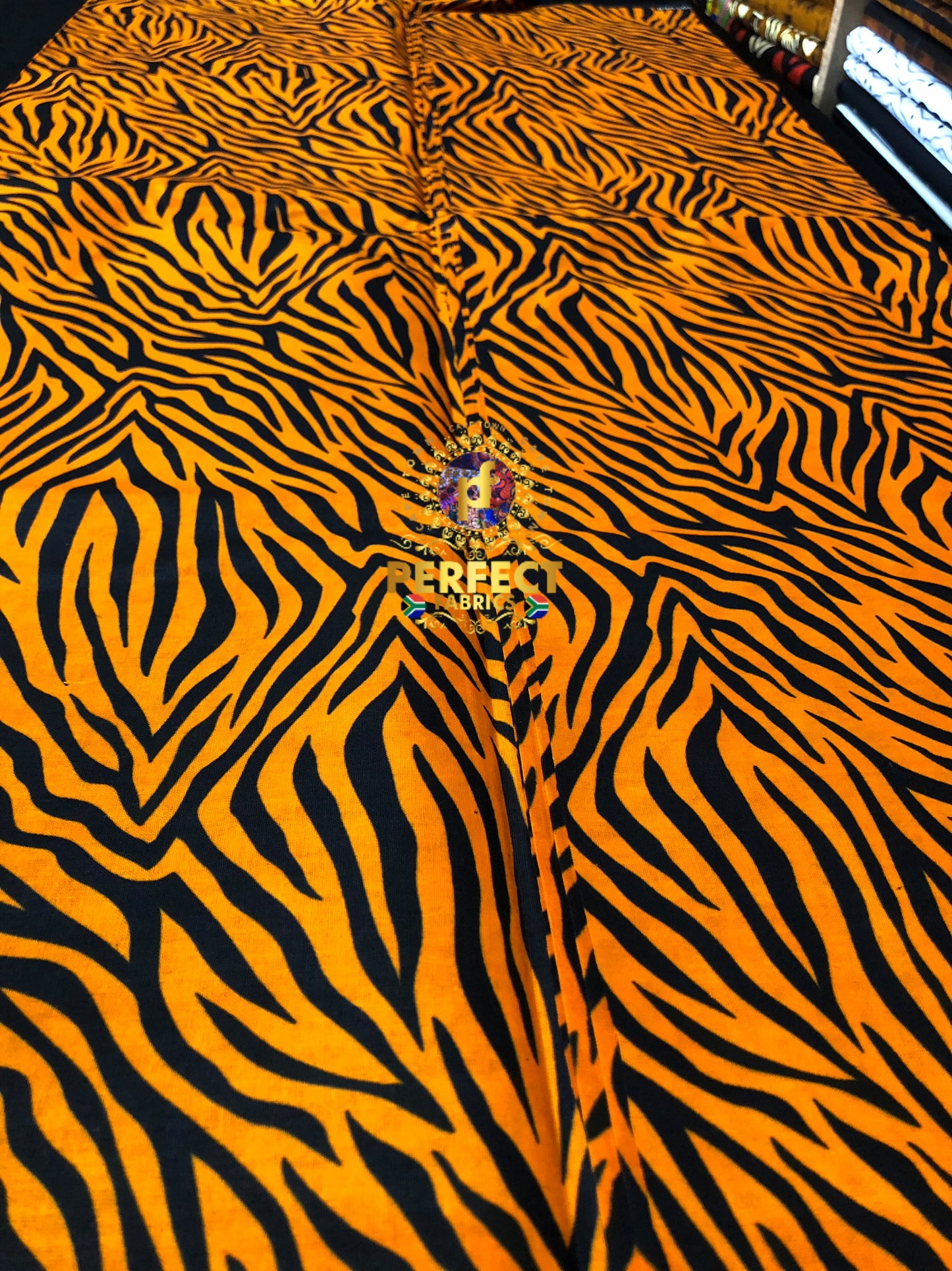 Orange & Black Zebra Ankara
