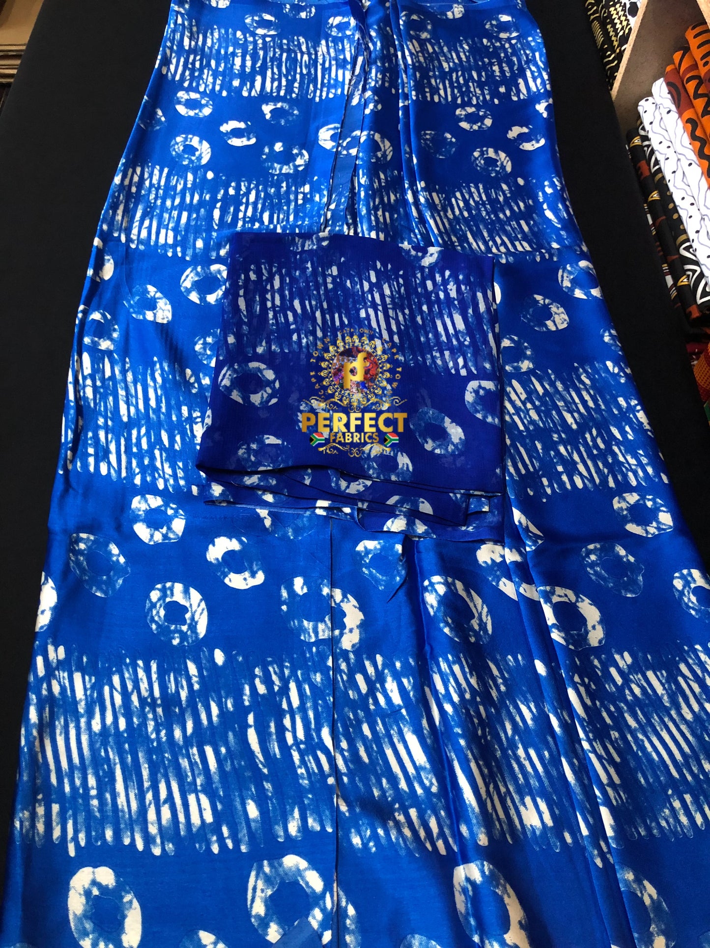 Blue & White Adire Silk Set