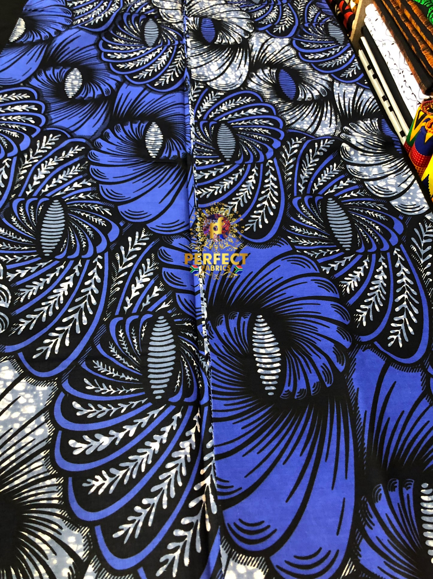 Blue Floral Cotton Ankara