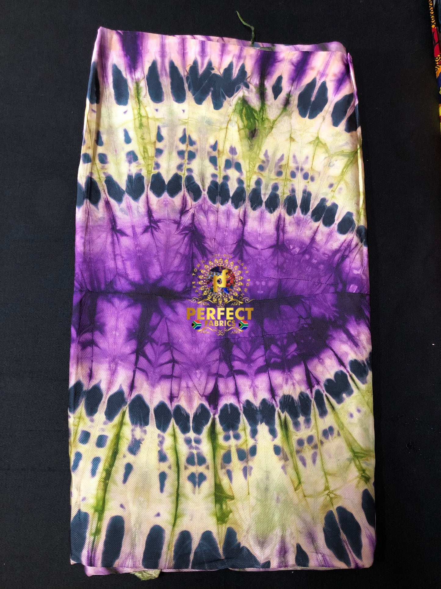 Purple & Green Silk Adire