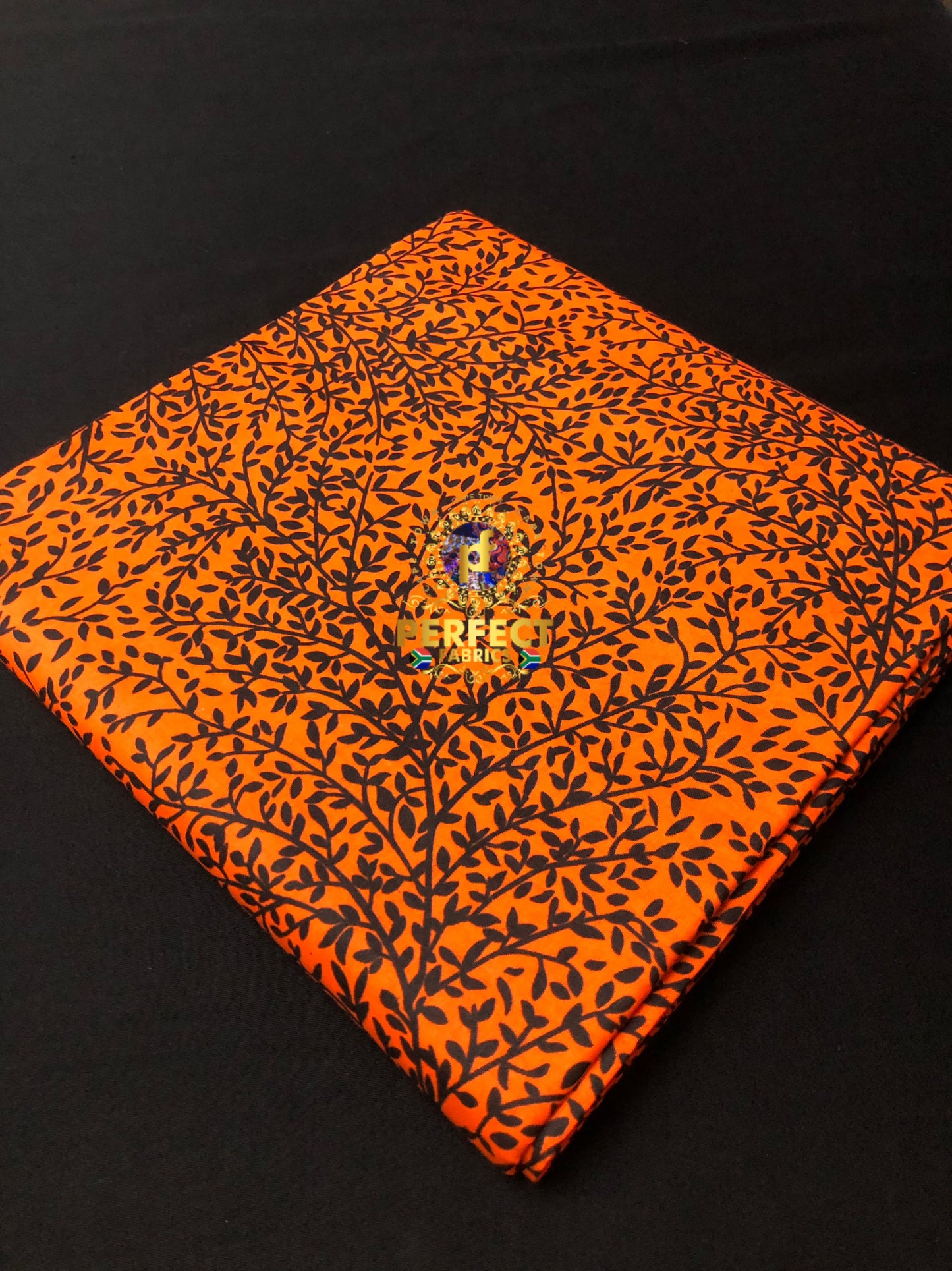 Orange Rice Grain Ankara