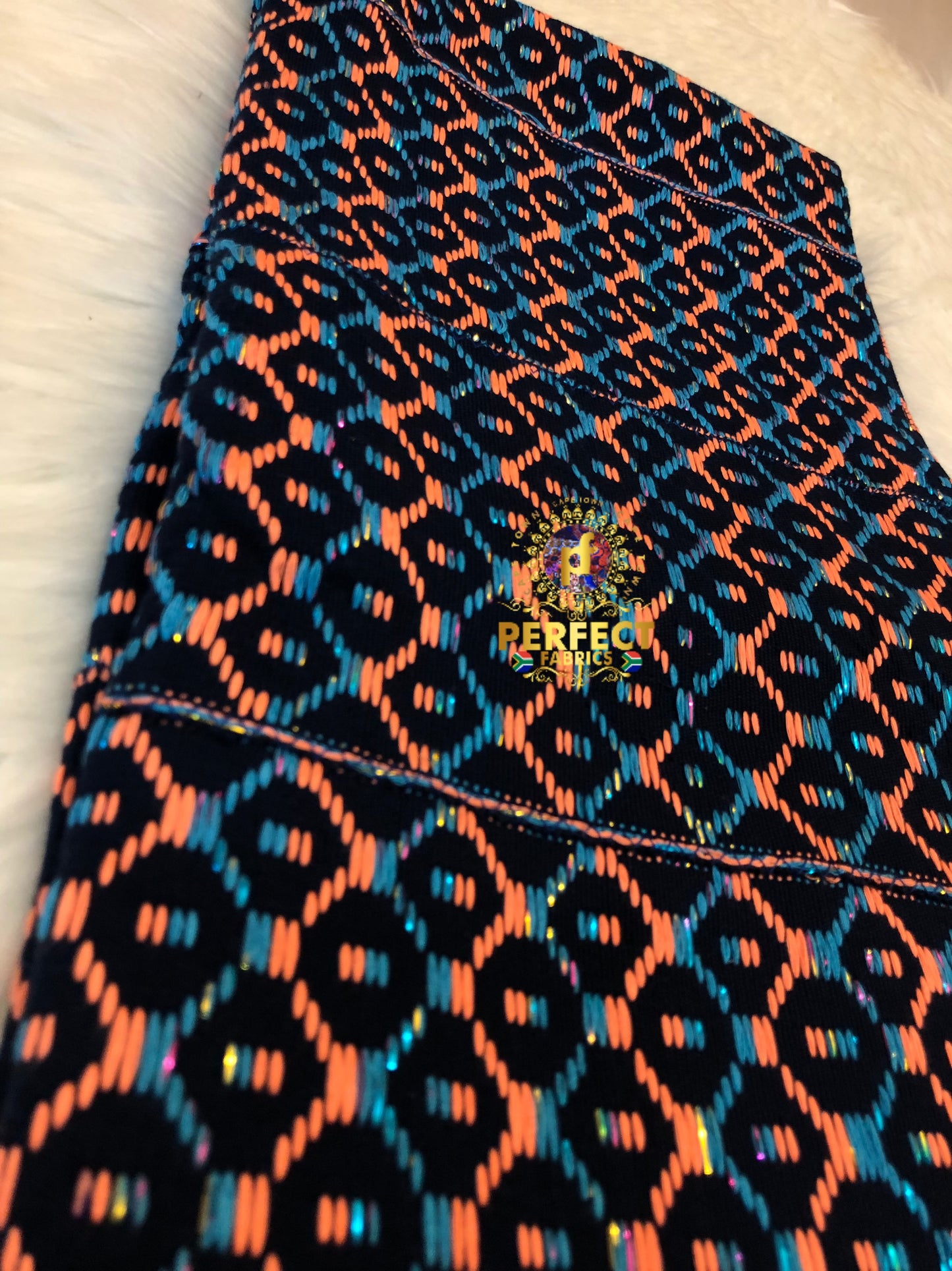 Blue Tones & Peach Ashanti Kente