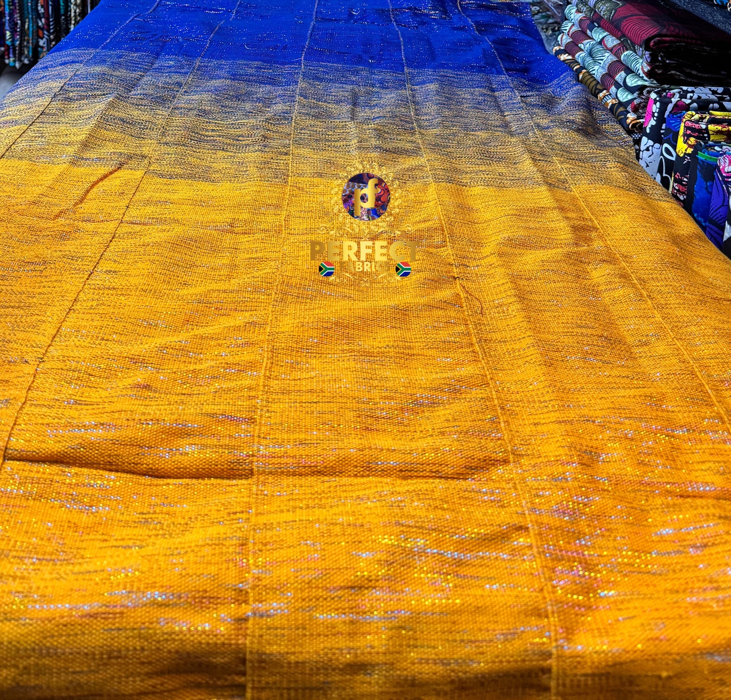 Blue & Yellow Ombre Ashanti Kente