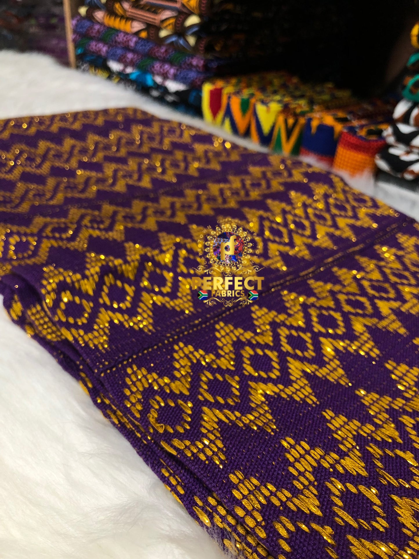 Purple & Gold Ashanti Kente