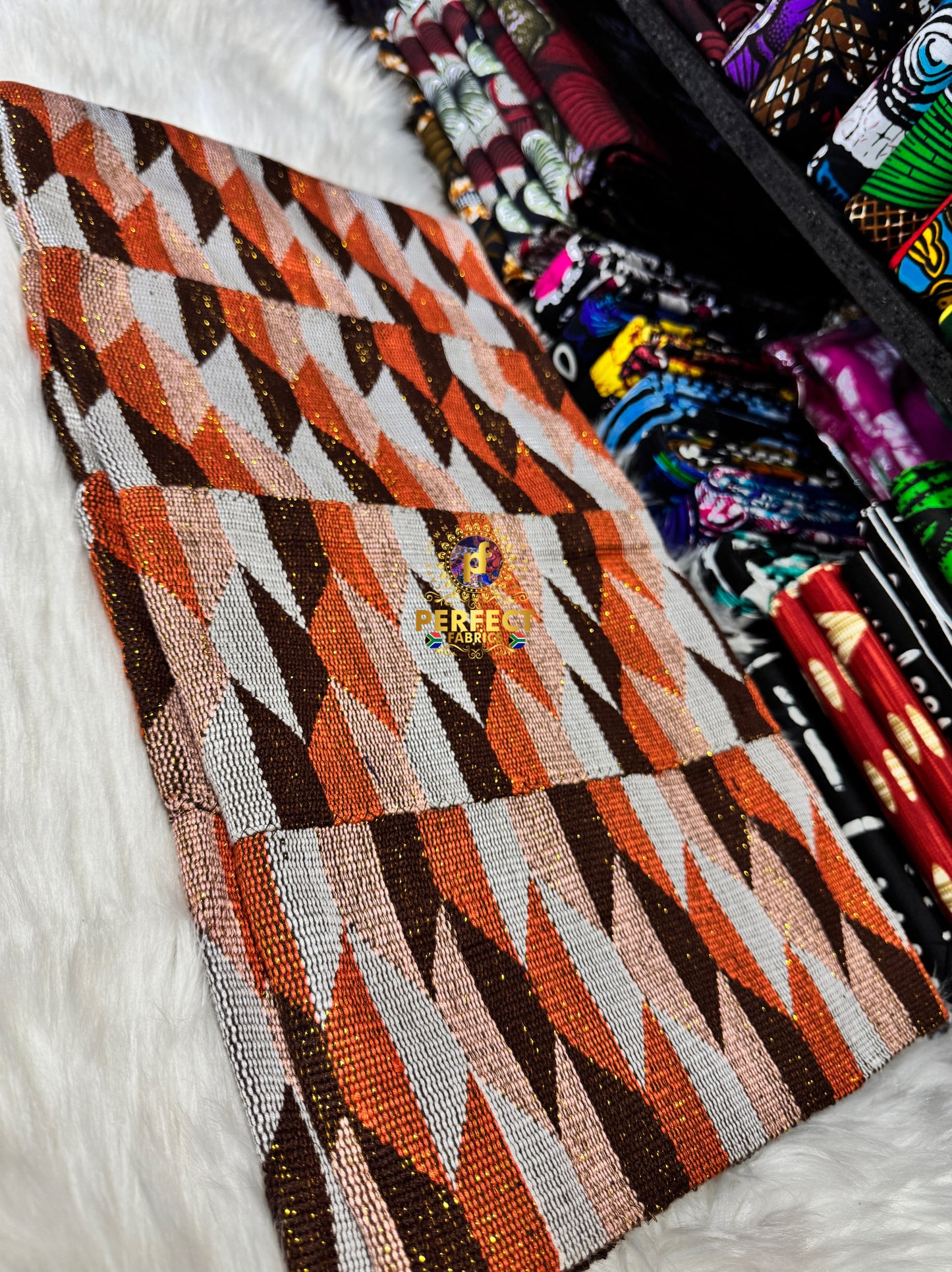 Orange & Brown Tones Ashanti Kente