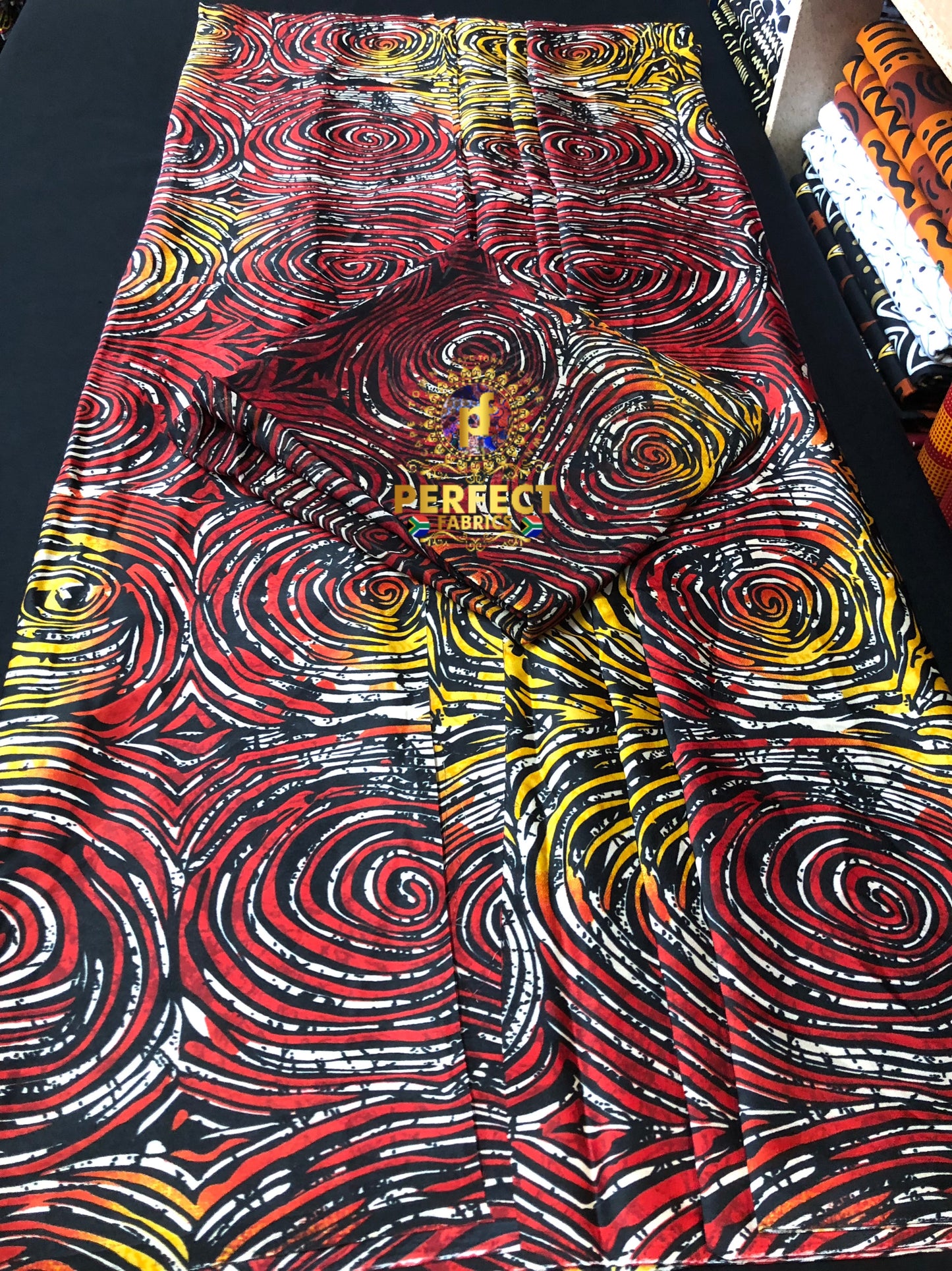 Red & Yellow Adire Silk Set