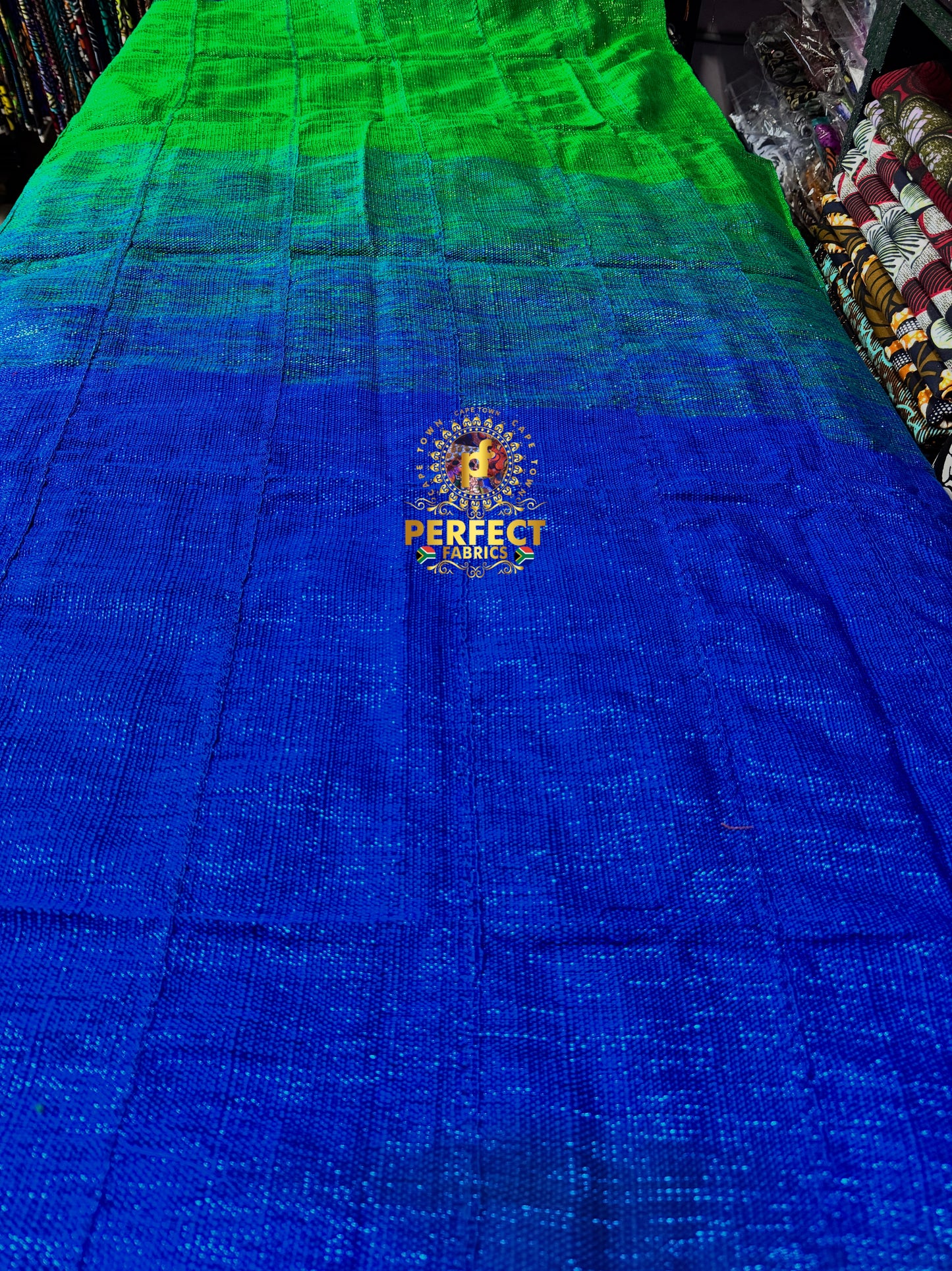 Blue & Green Ombre Ashanti Kente