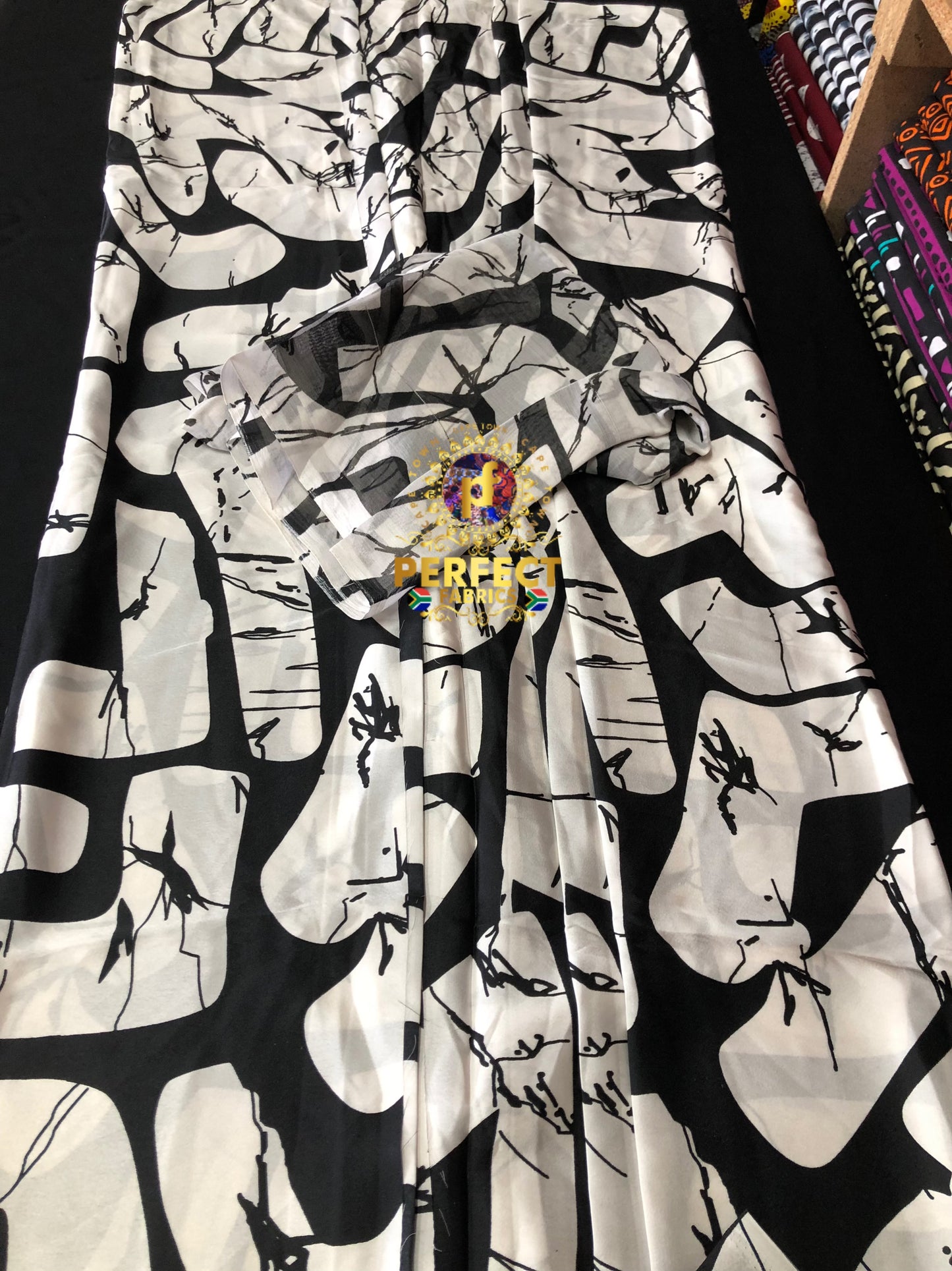 Black & White Adire Silk Set