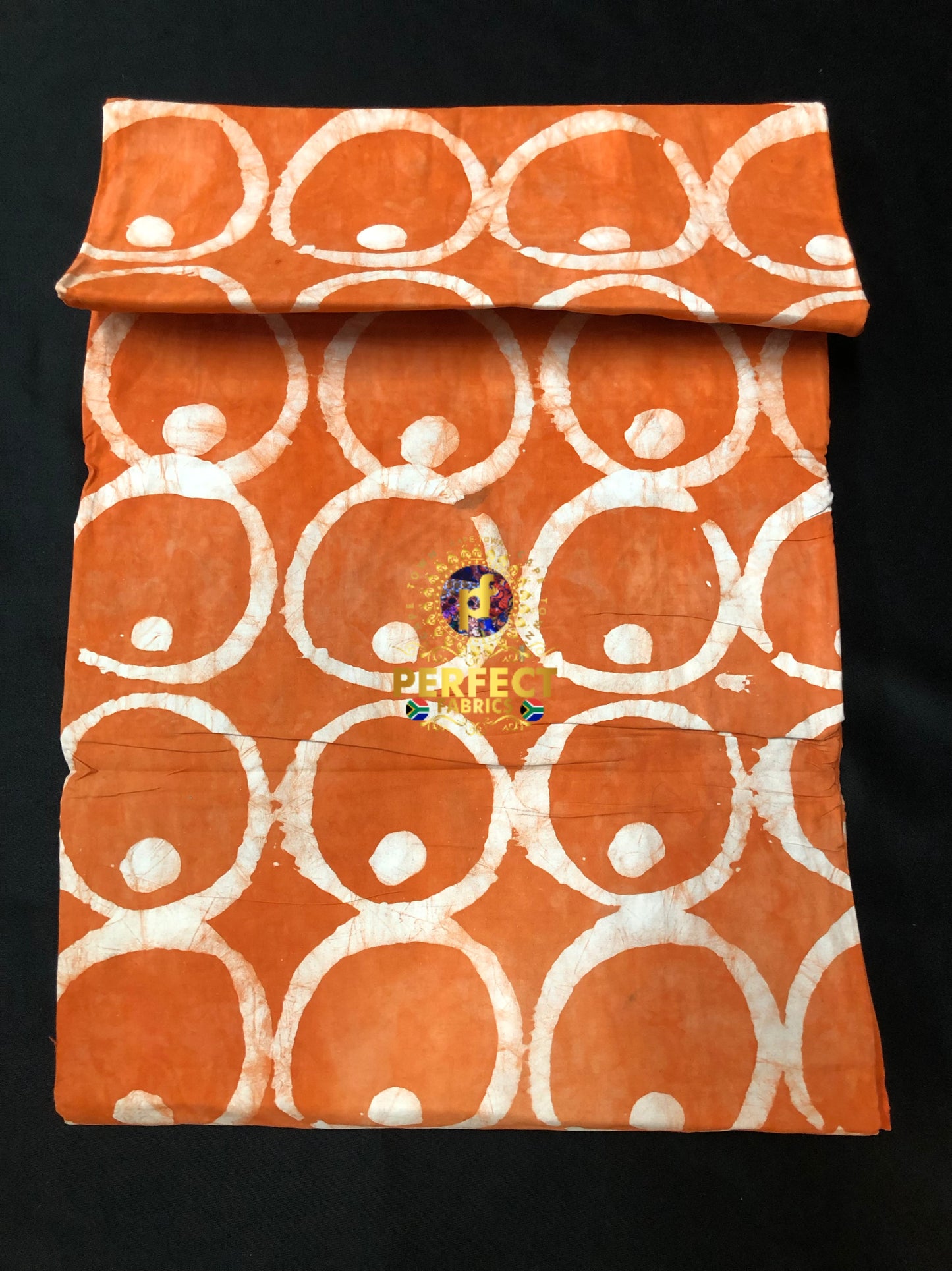 Orange & White Cotton Adire