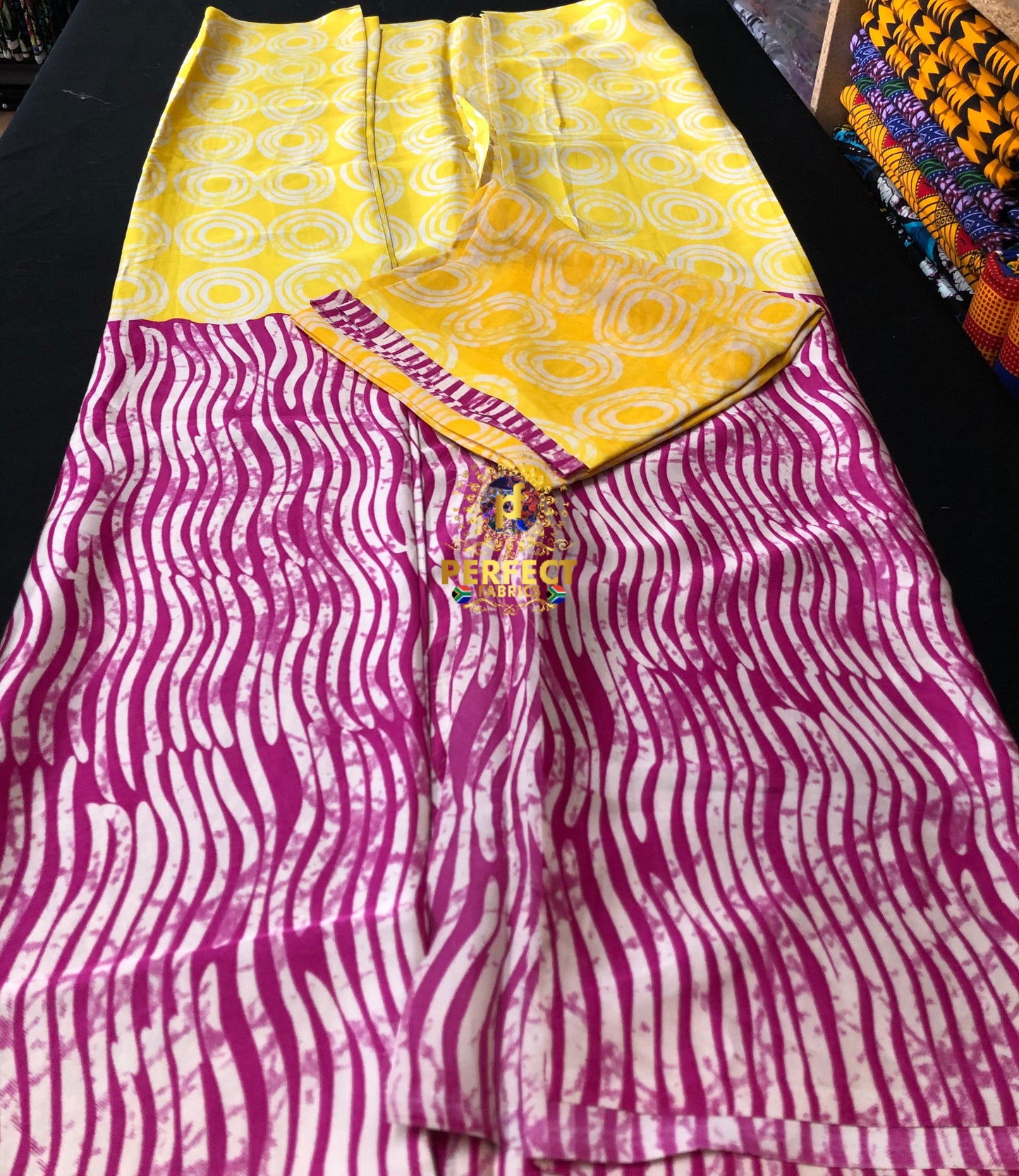 Yellow & Pink Adire Silk Sets