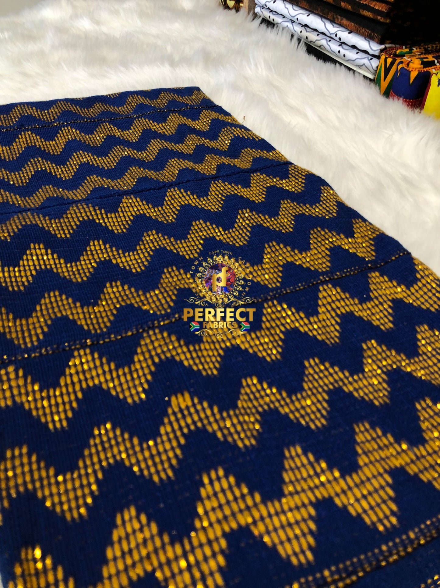 Blue & Gold Ashanti Kente