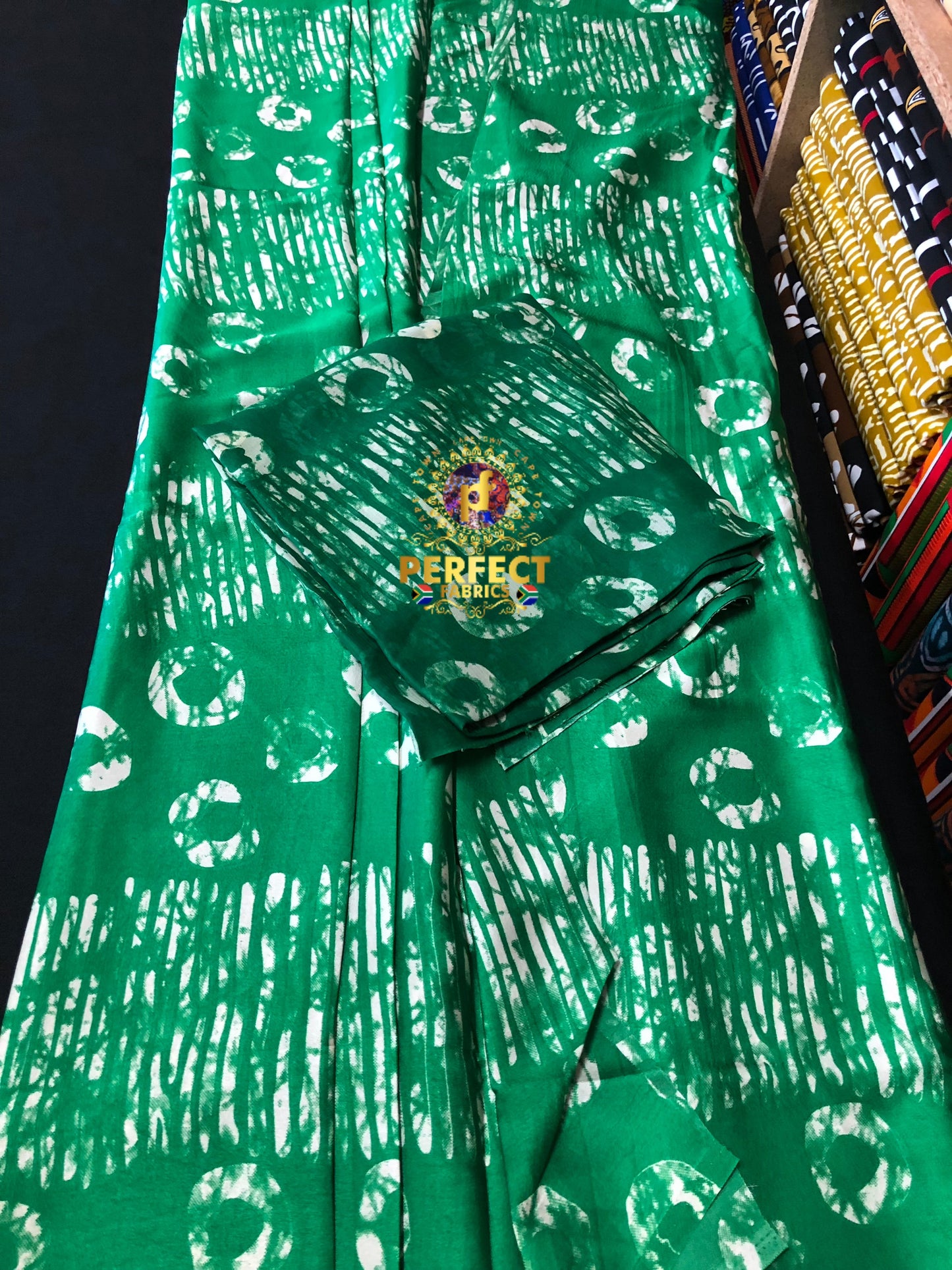 Green Adire Silk Set