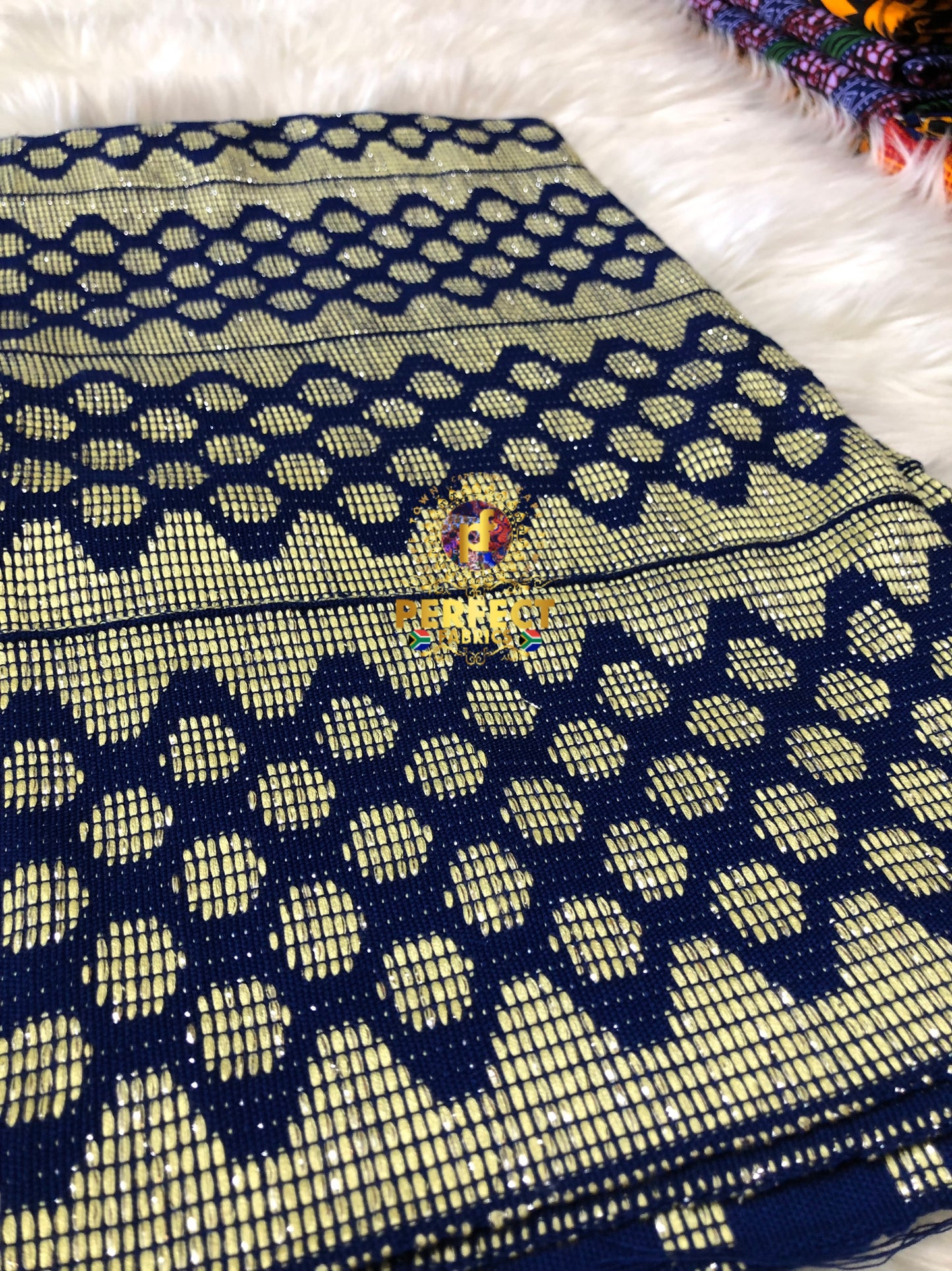 Blue & Cream Ashanti Kente