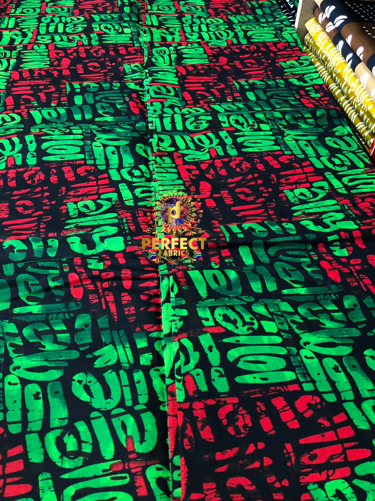 Green & Red Adire Ankara