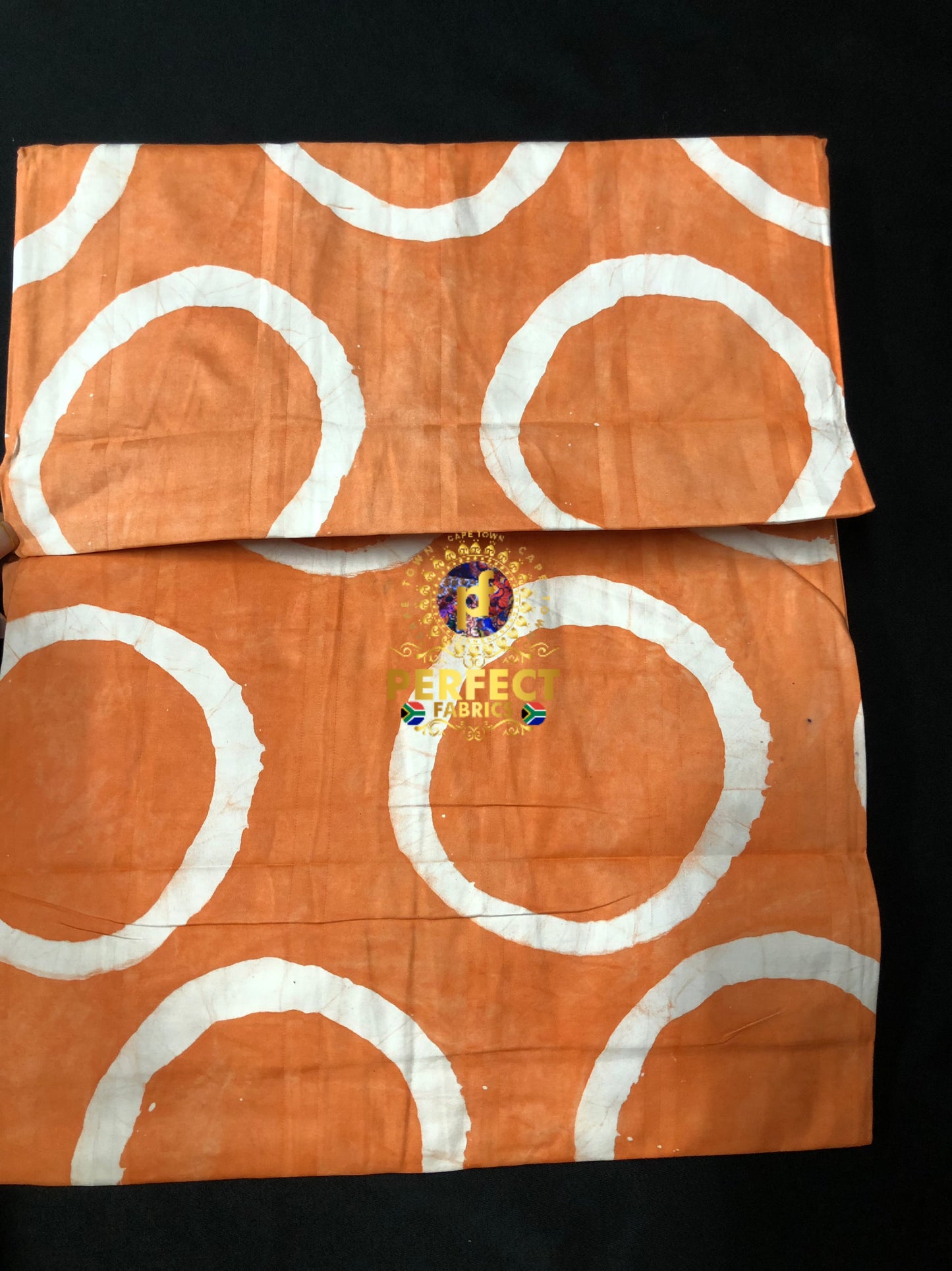 Orange & White Cotton Adire