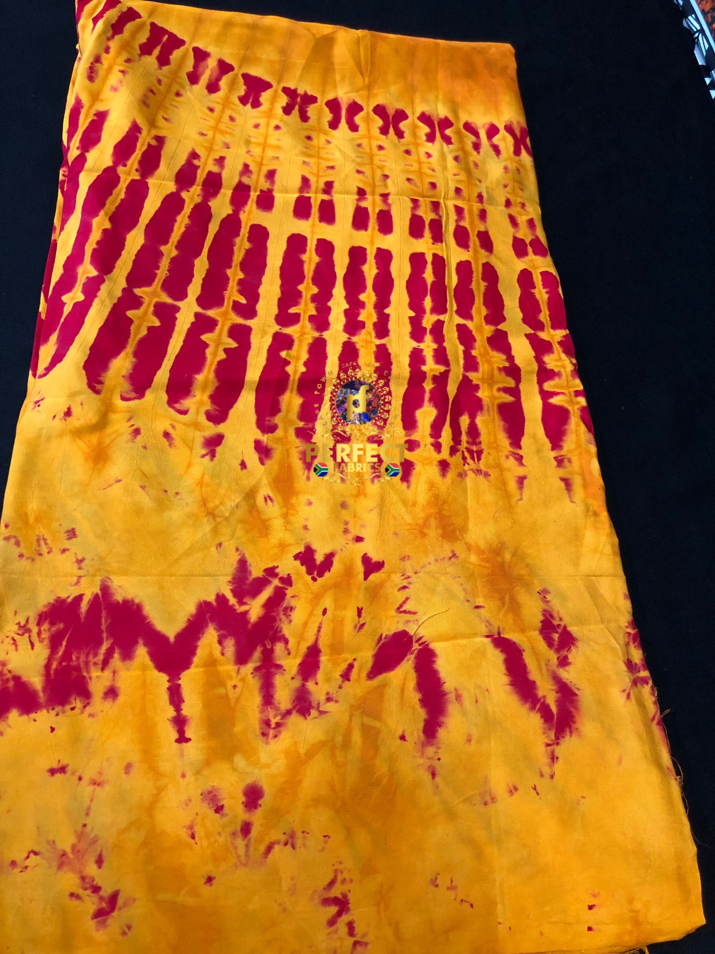 Red & Yellow Soft Adire Crepe