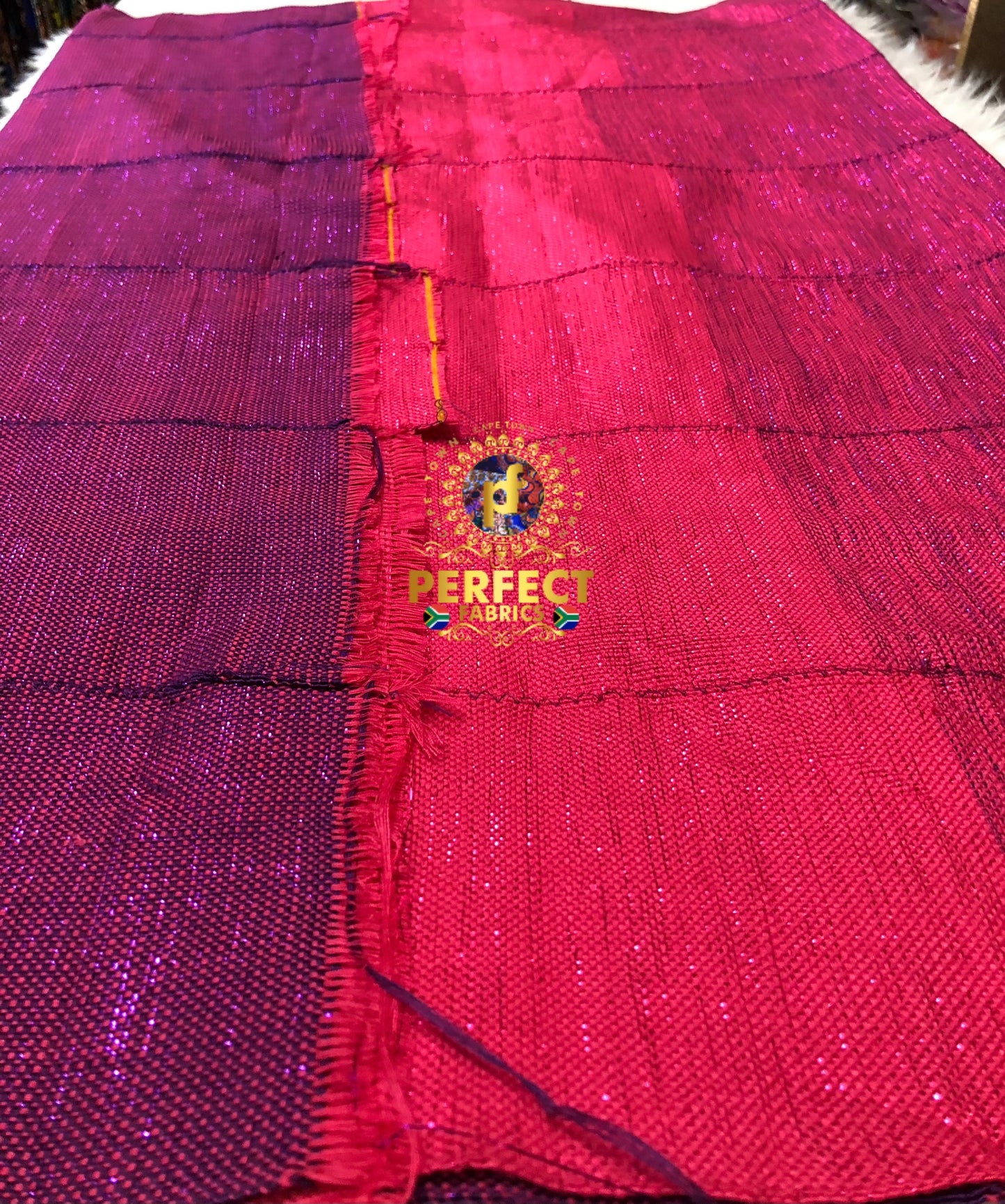 Purple & Pink Ombré Shimmery Plain Kente