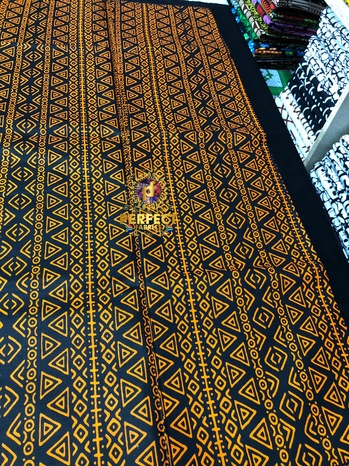 Orange & Black Tribal Ankara