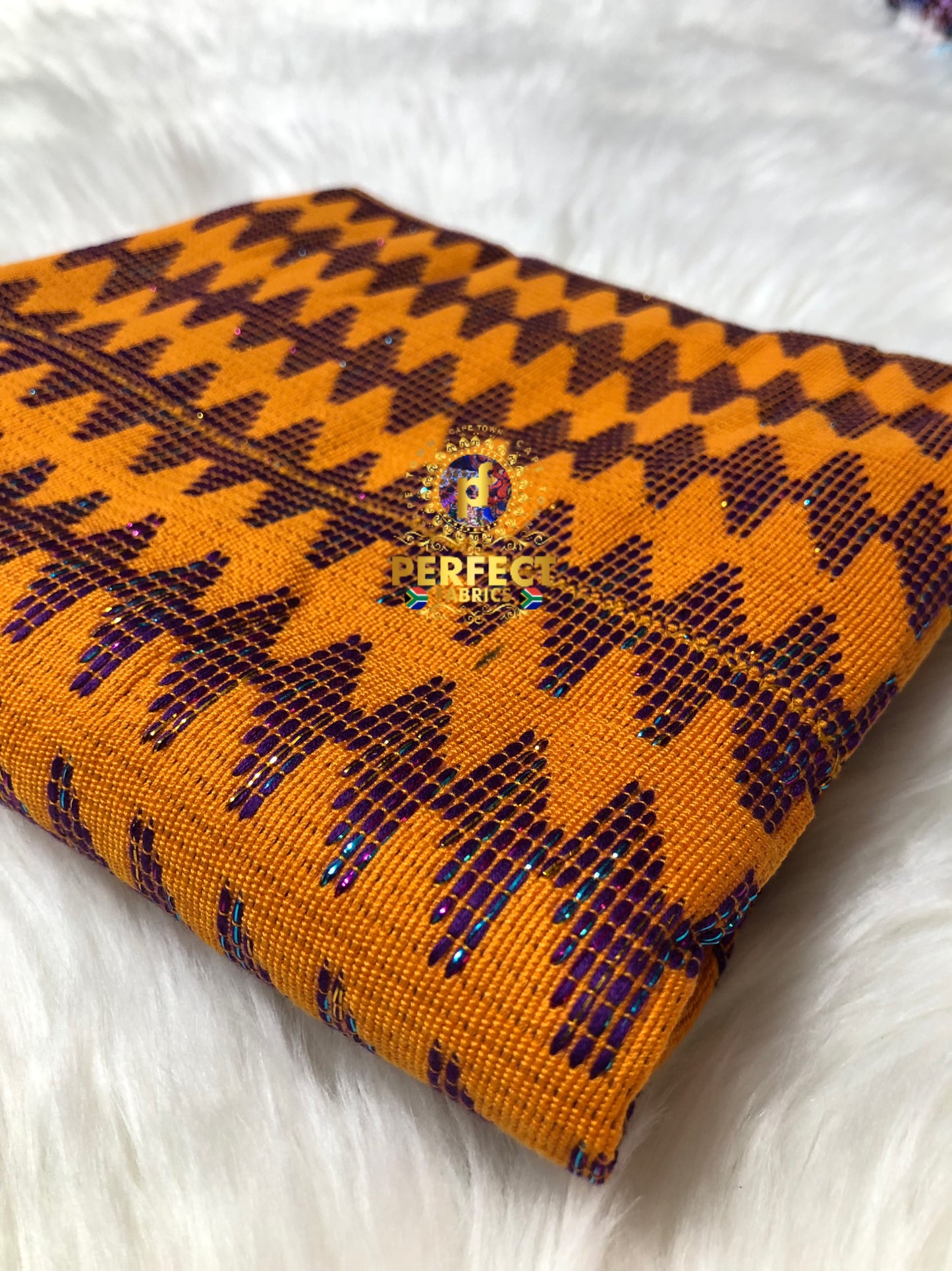 Orange & Purple Ashanti Kente
