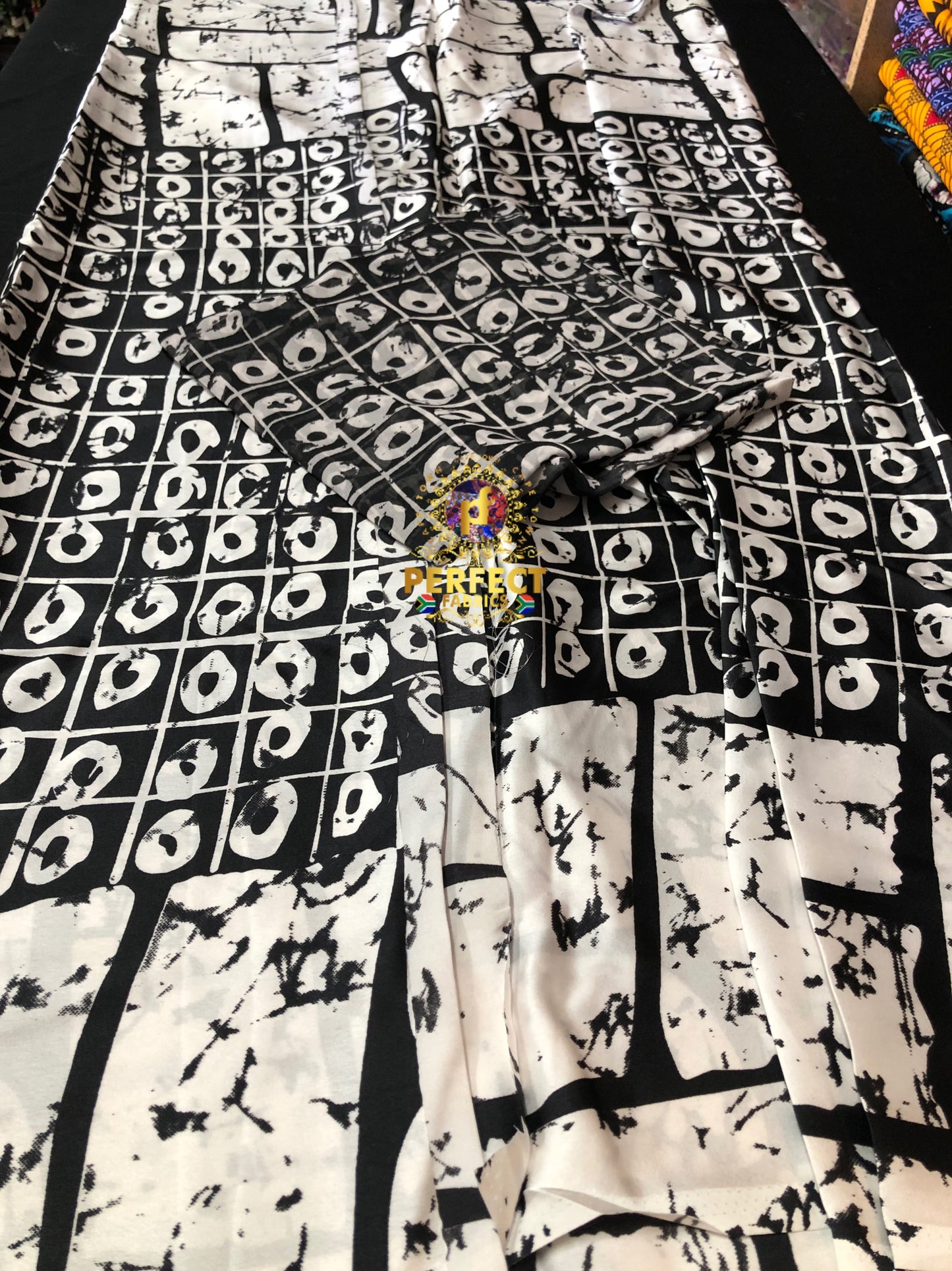 Black & White Adire Silk Set