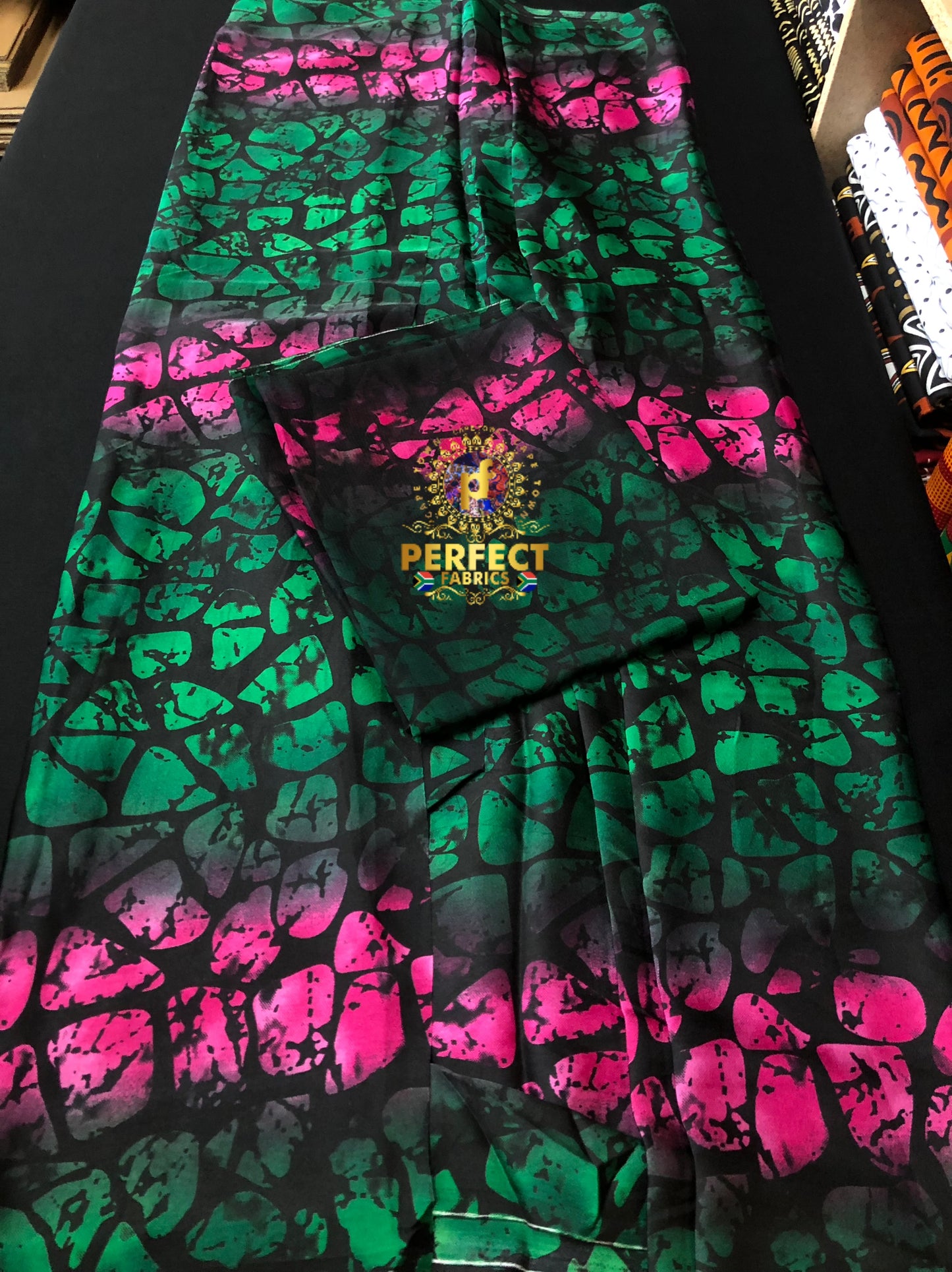 Green & Pink Adire Silk Set