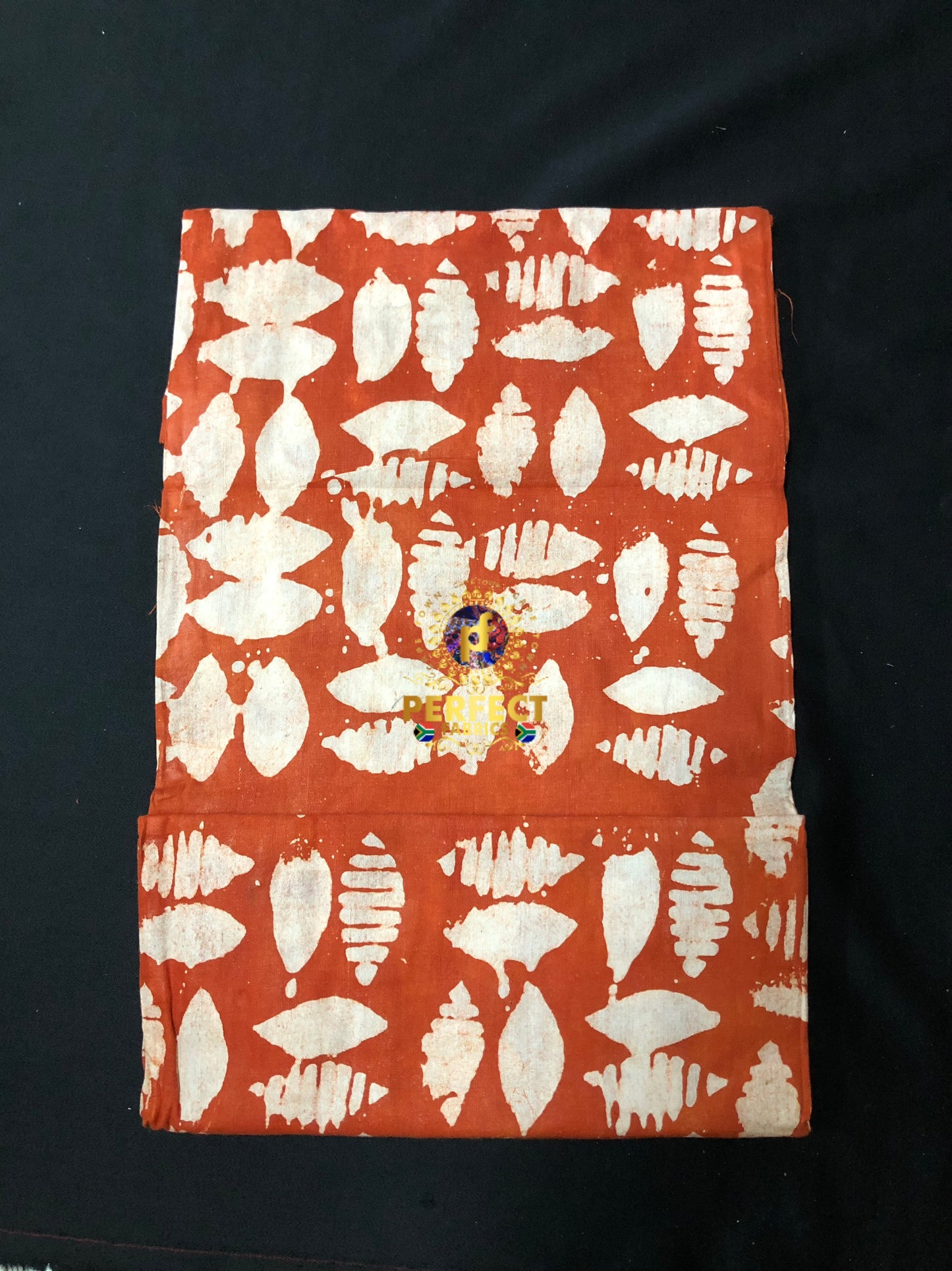 Orange & White Cotton Adire