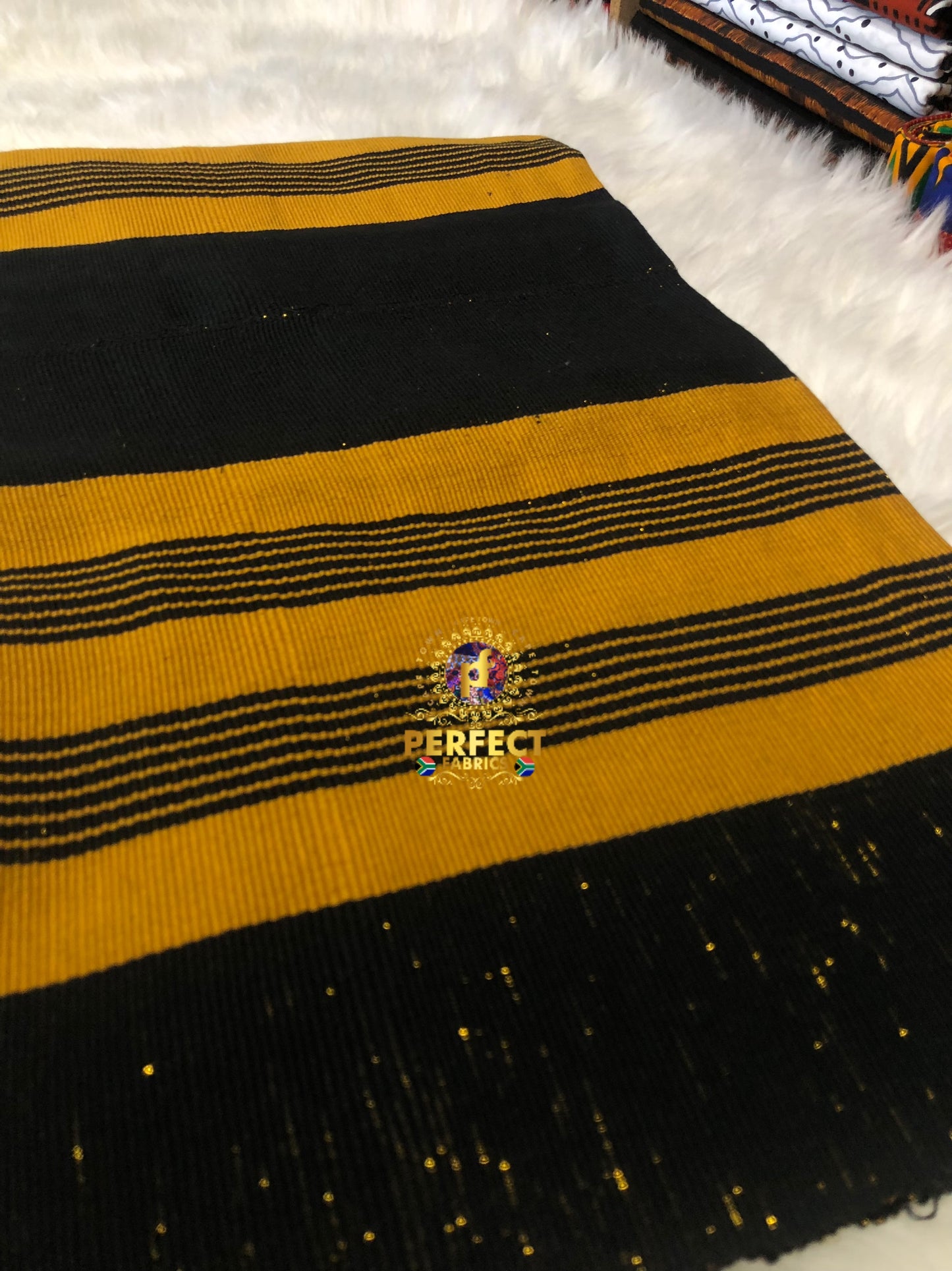 Black & Gold Fugu Kente