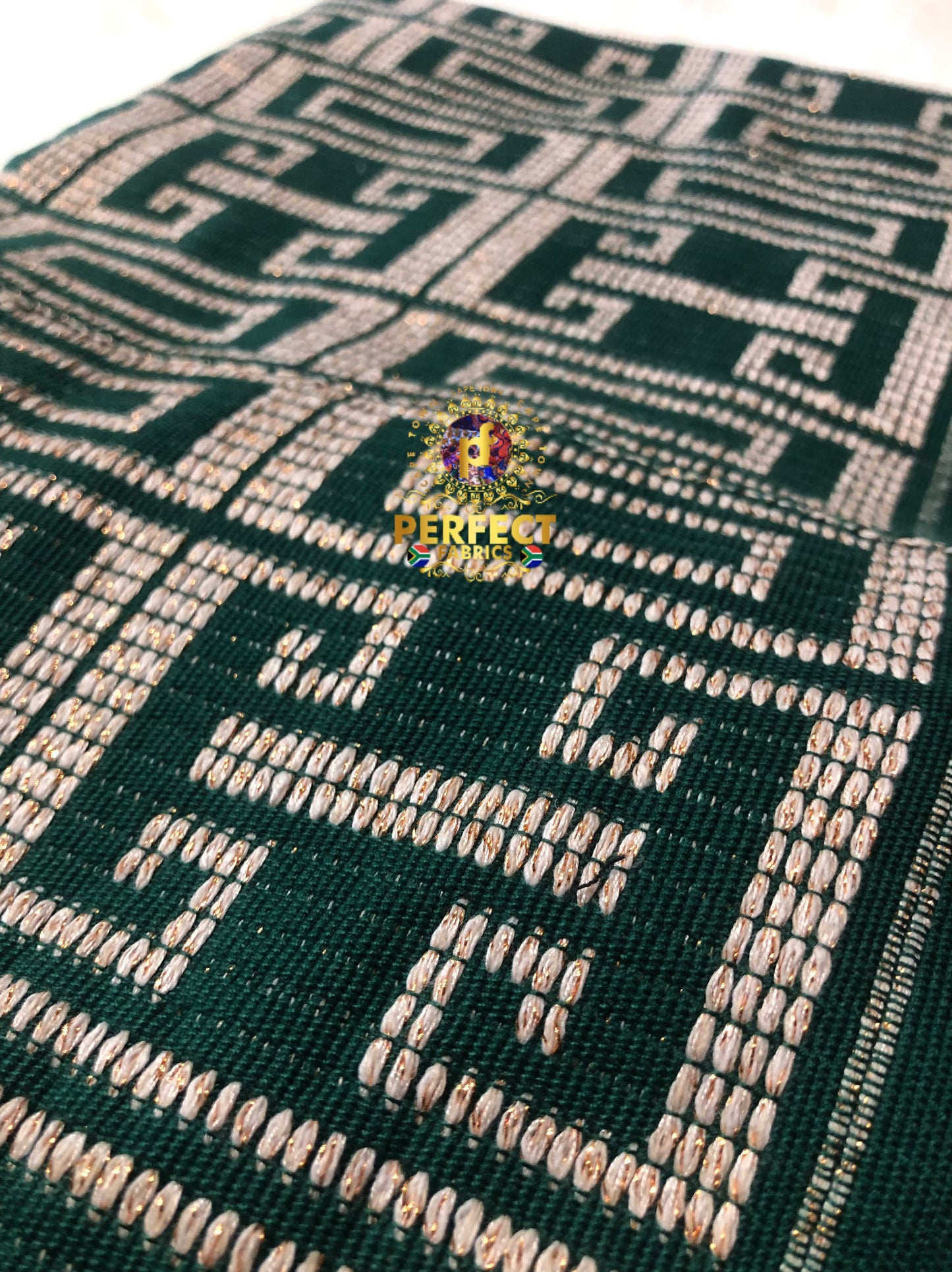 Green & Cream Ashanti Kente