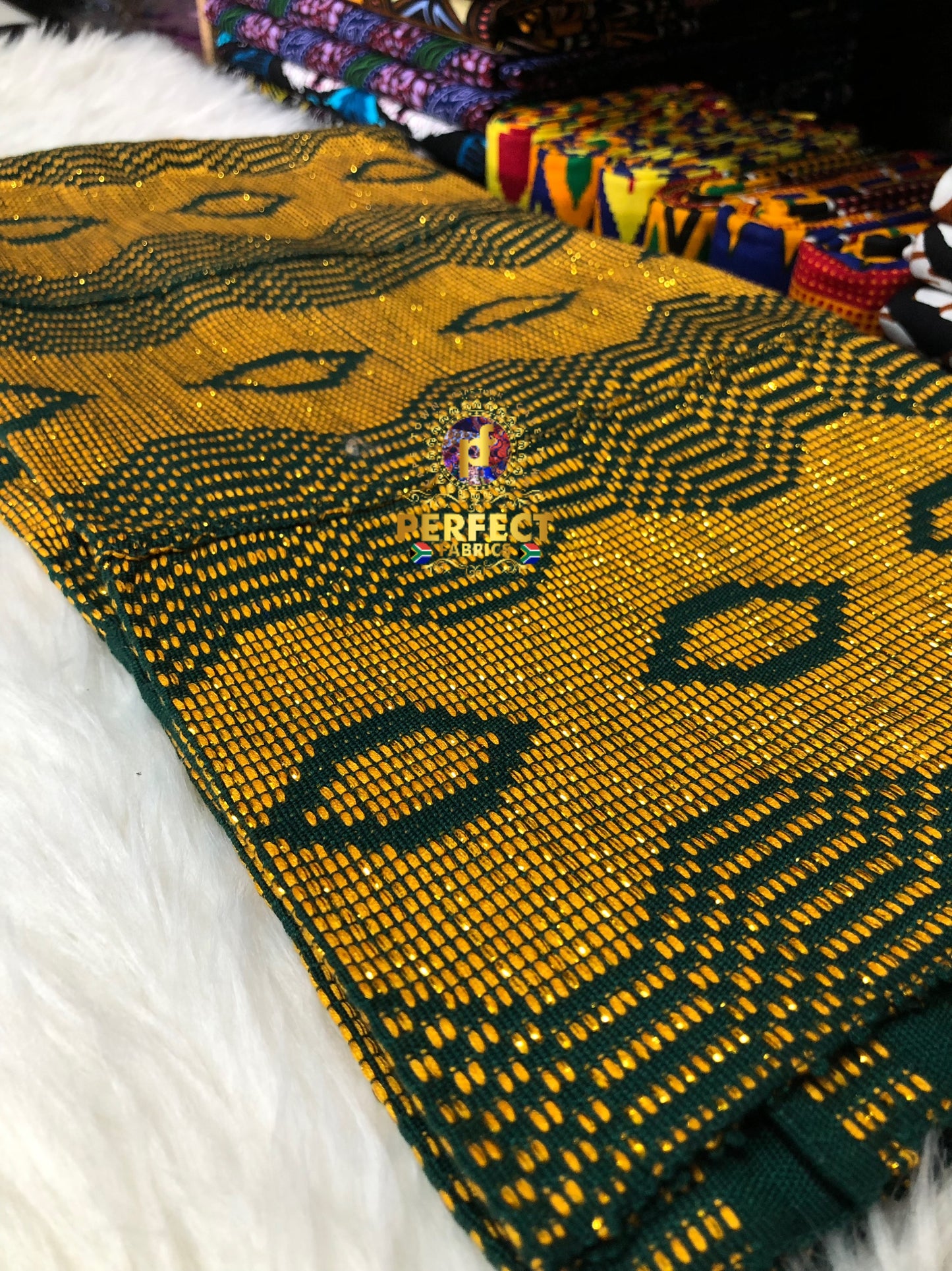 Green & Gold Ashanti Kente