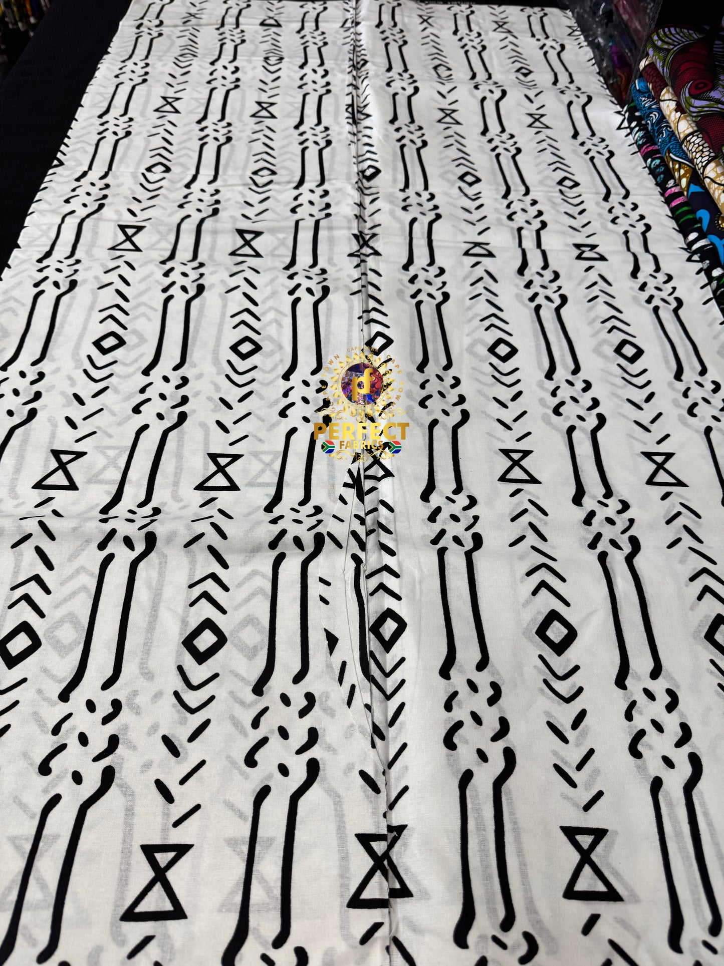 Black & White Tribal Cotton Ankara