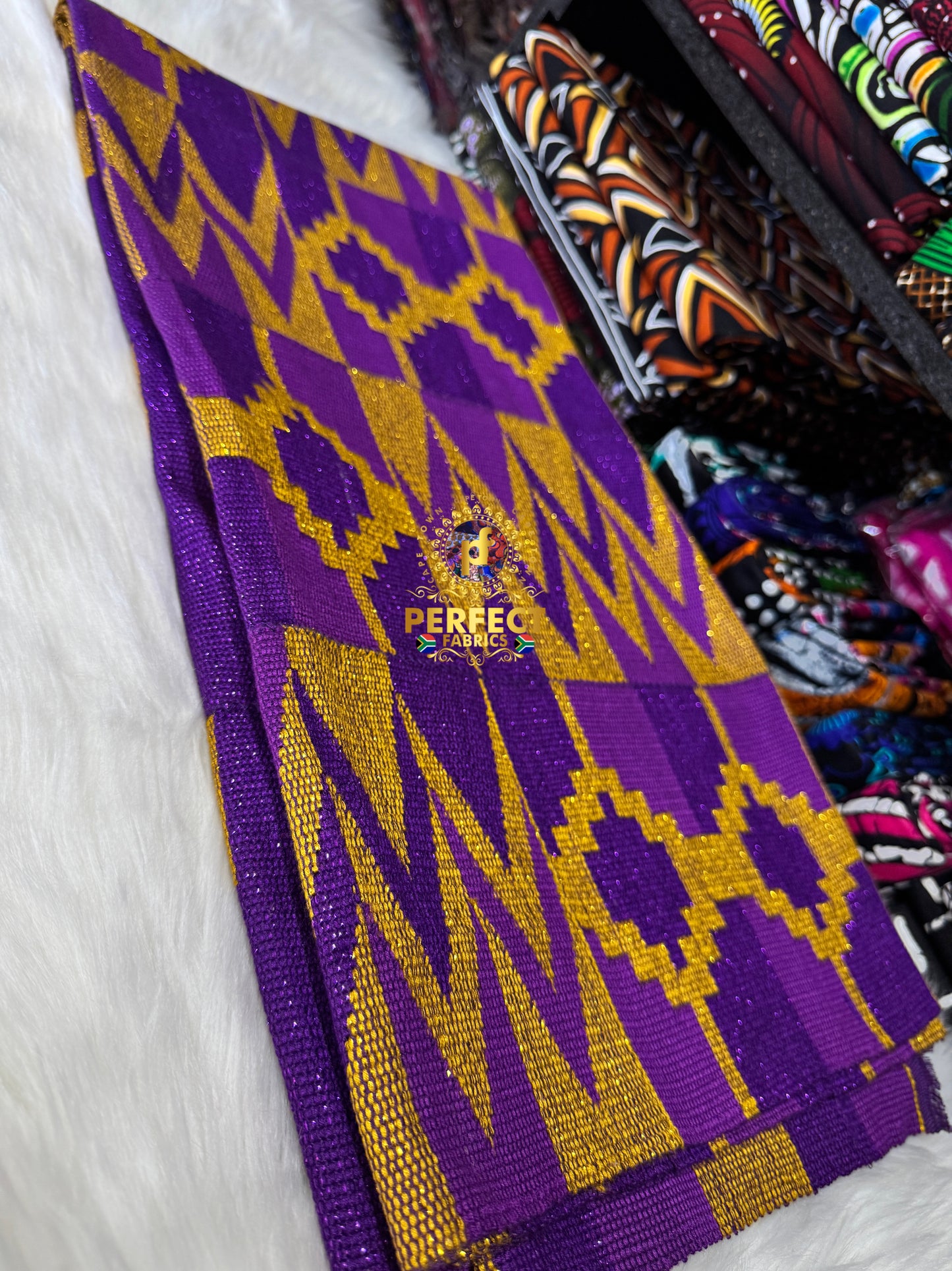 Purple Tones & Gold Ashanti Kente