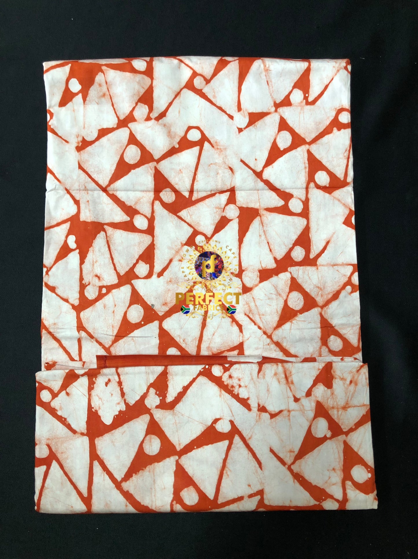 Orange & White Cotton Adire