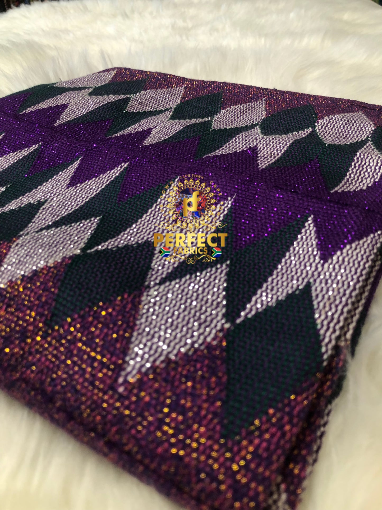 Purple & Green Ashanti Kente