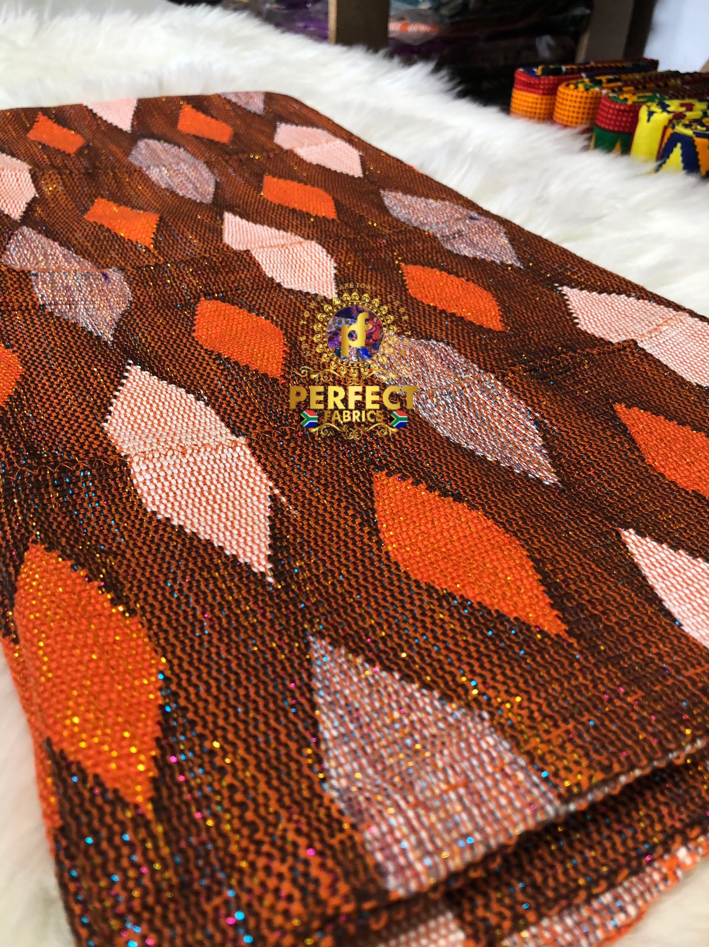 Orange & Brown Tones Ashanti Kente