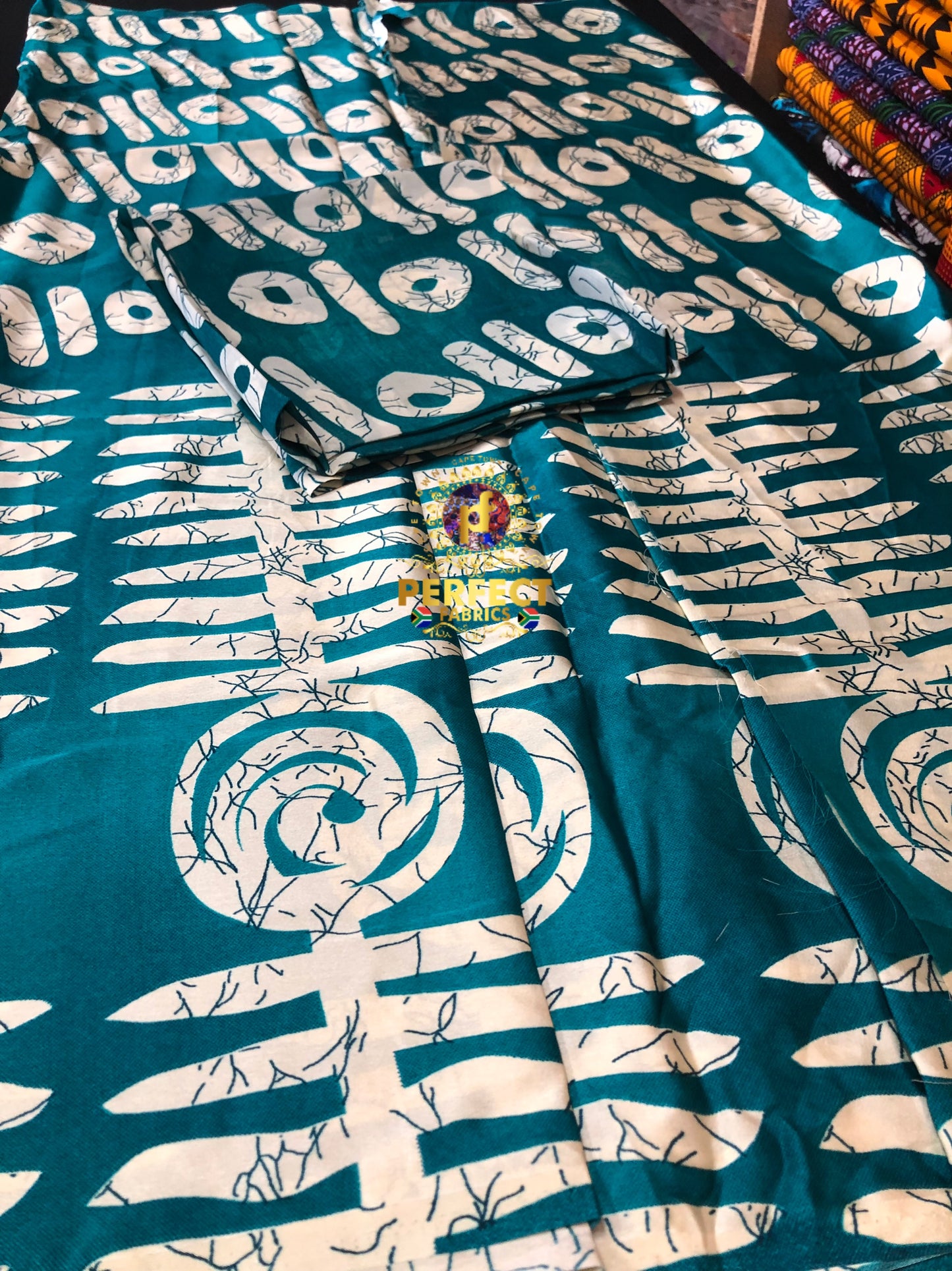 Unique Blue Adire Silk Set