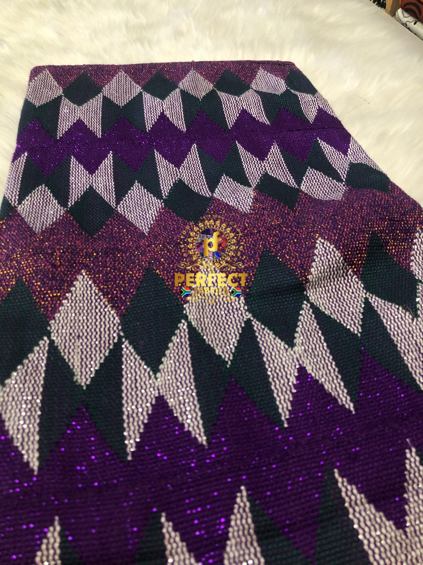 Purple & Green Ashanti Kente
